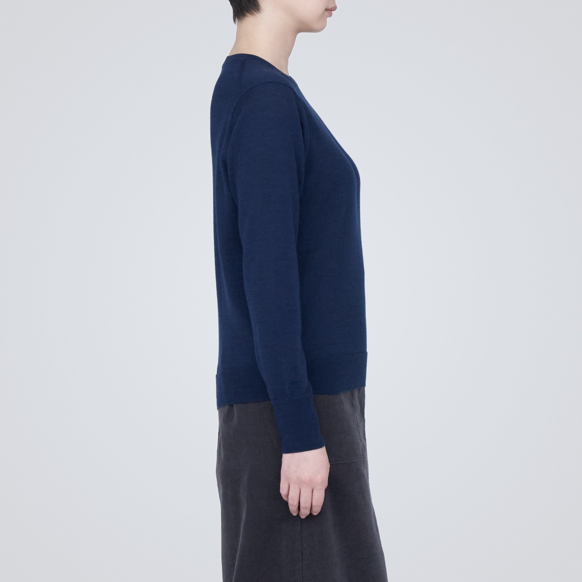 Washable high-gauge Crew neck sweater