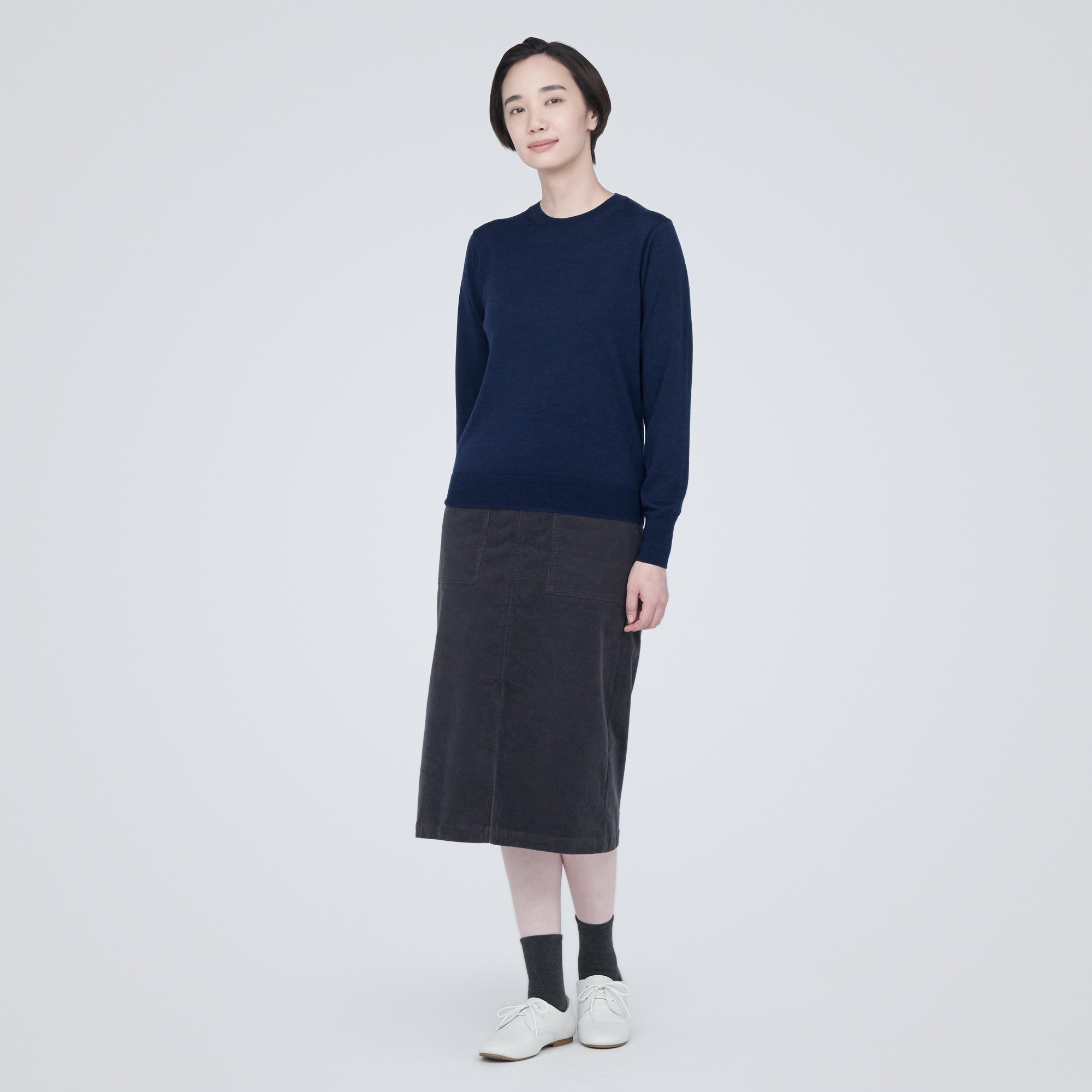 Washable high-gauge Crew neck sweater