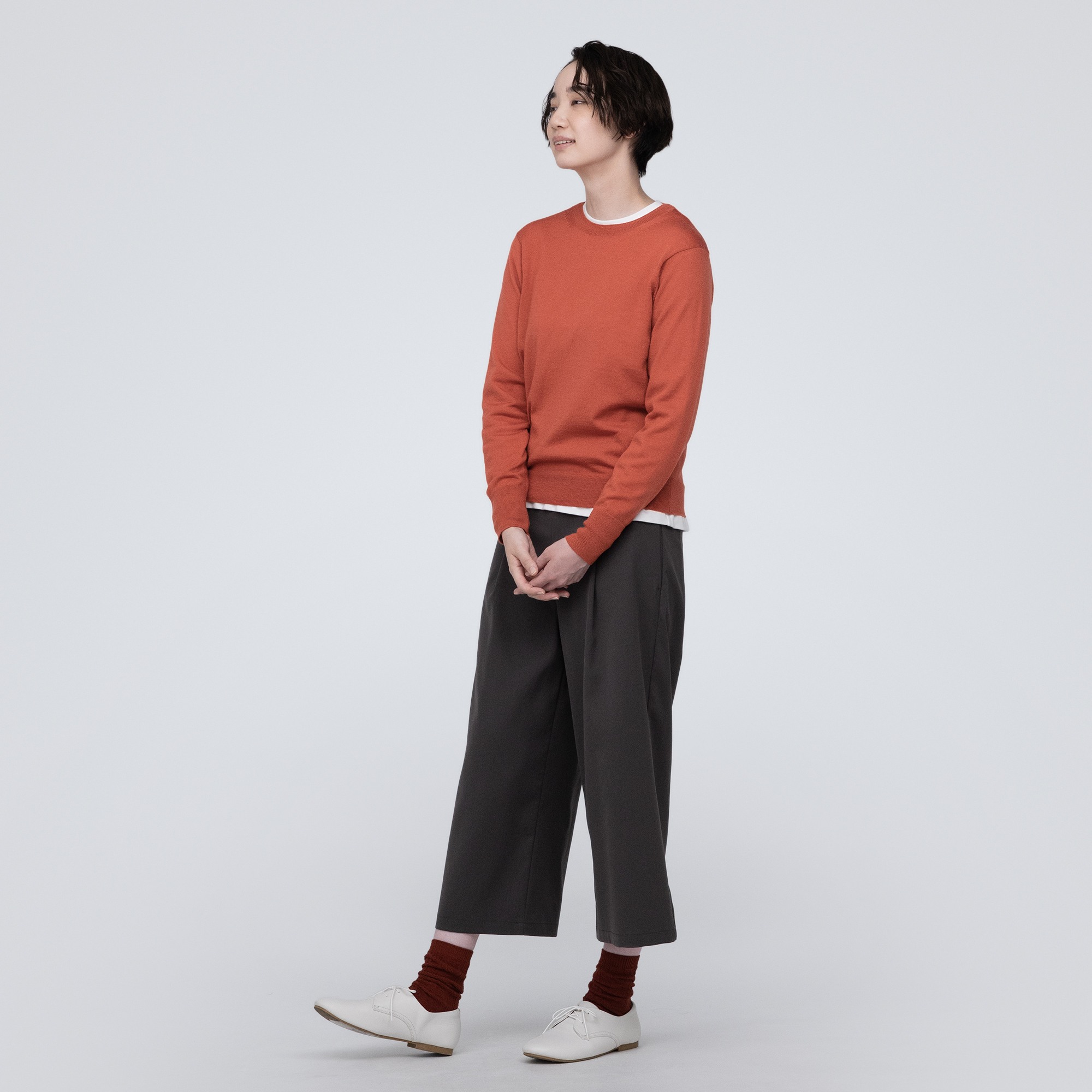 Washable high-gauge Crew neck sweater