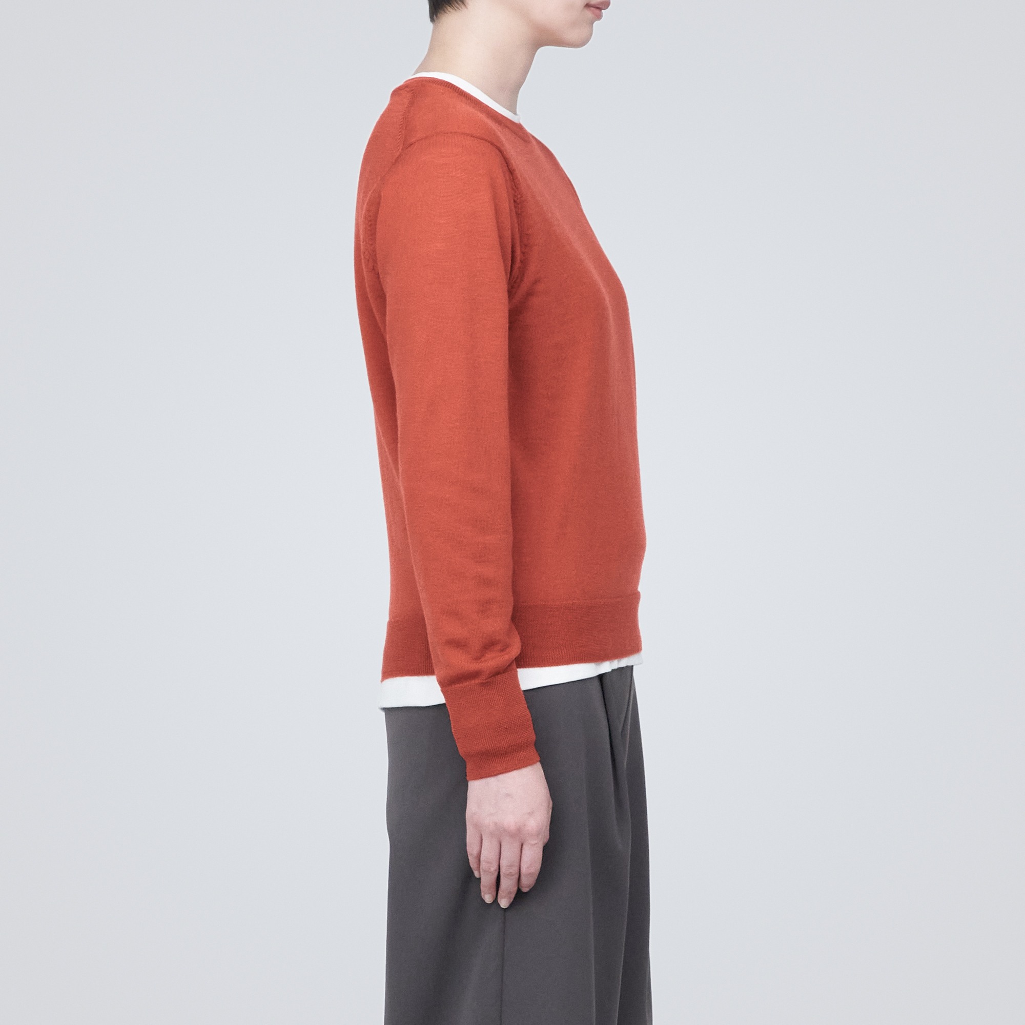 Washable high-gauge Crew neck sweater