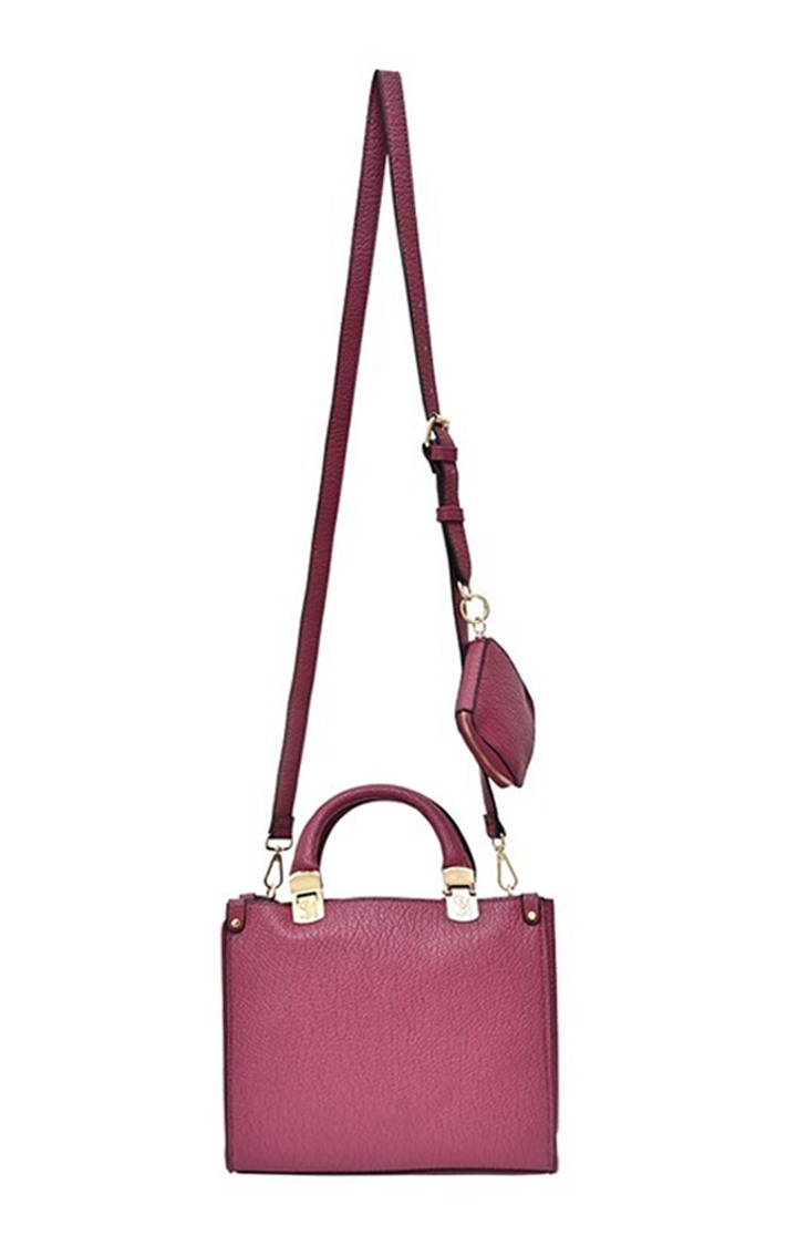 Bzelda Solid Trim Burgundy Handbags