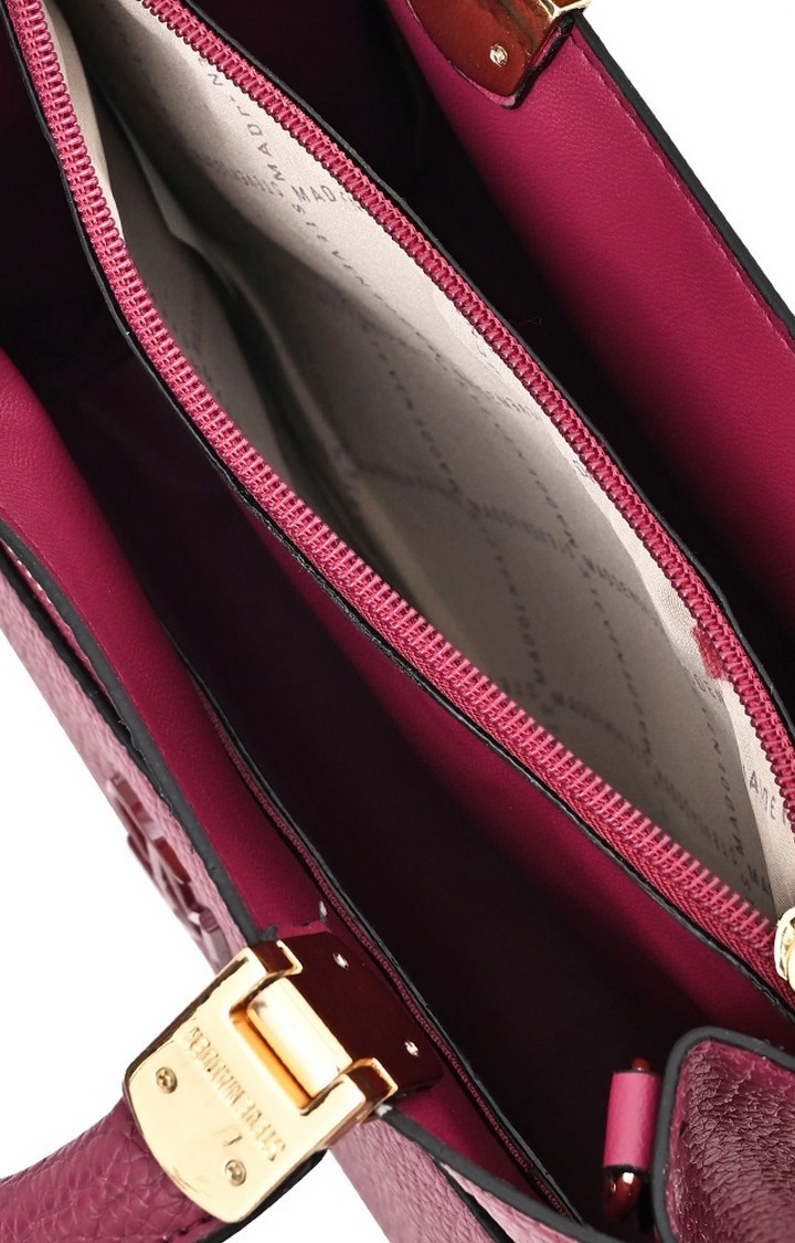 Bzelda Solid Trim Burgundy Handbags