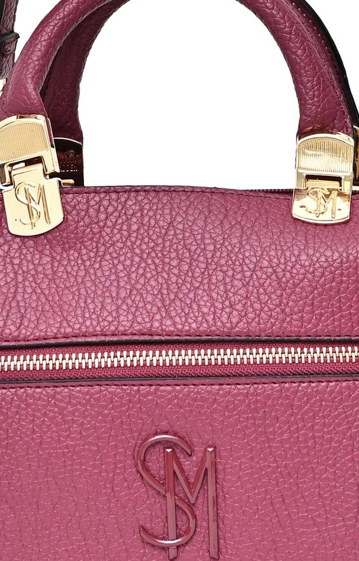 Bzelda Solid Trim Burgundy Handbags