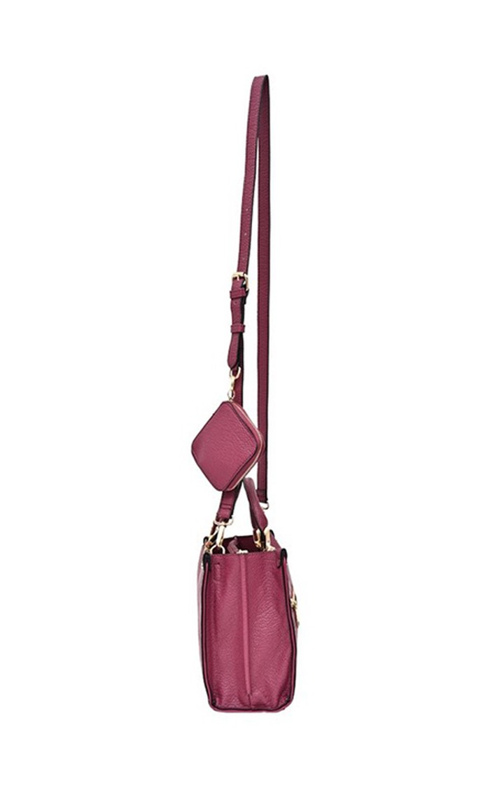 Bzelda Solid Trim Burgundy Handbags