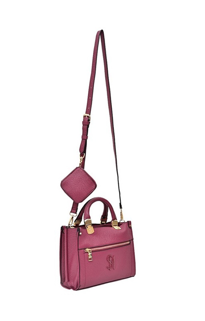 Bzelda Solid Trim Burgundy Handbags