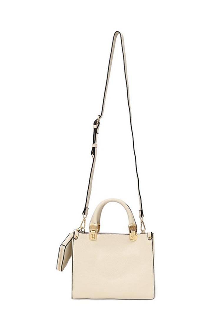 Bzelda Solid Trim White Handbags