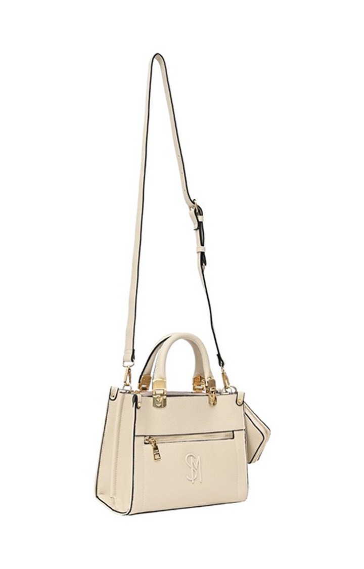 Bzelda Solid Trim White Handbags