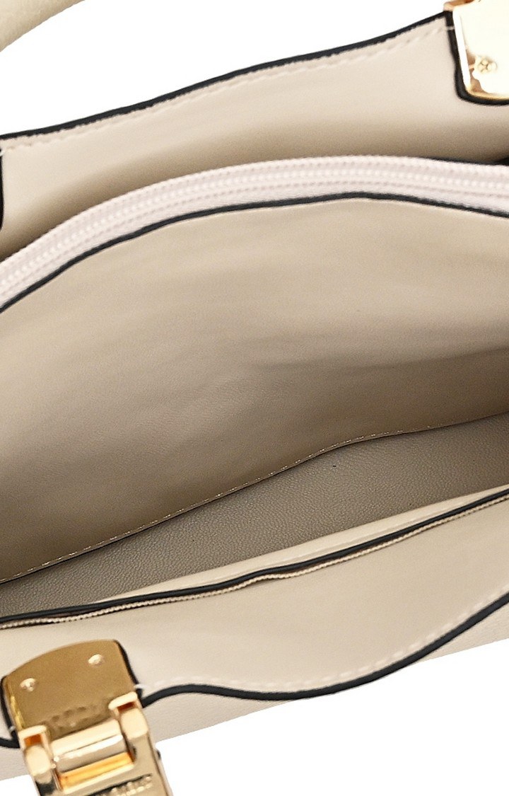 Bzelda Solid Trim White Handbags