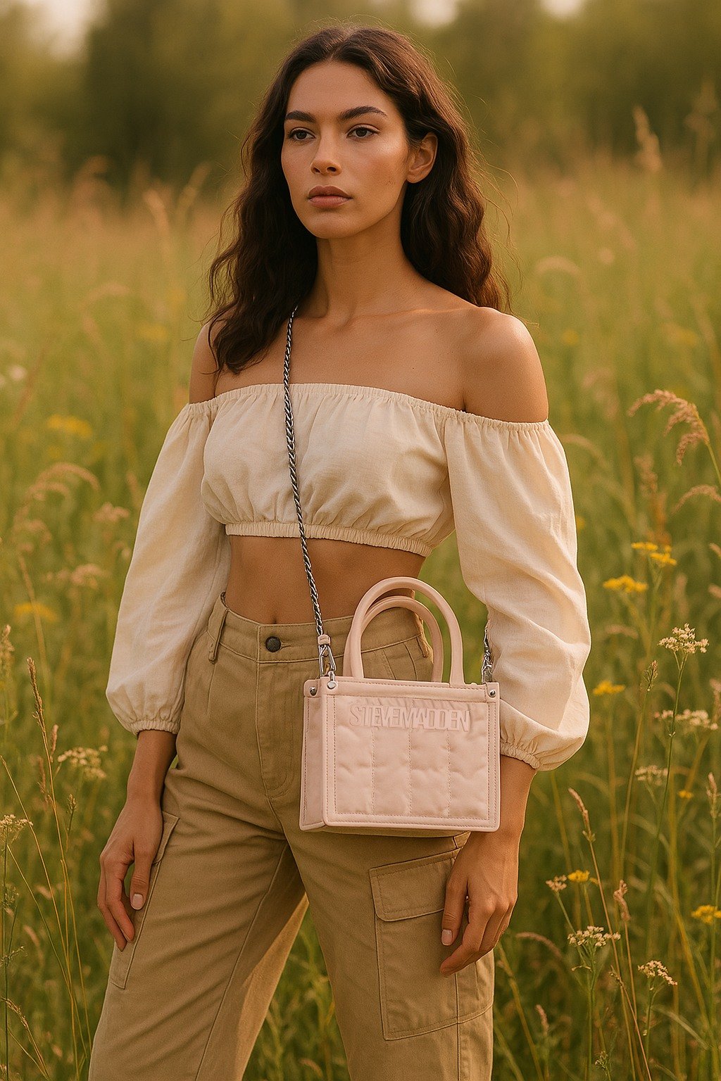 Bniko Quilted Vanilla Satchel