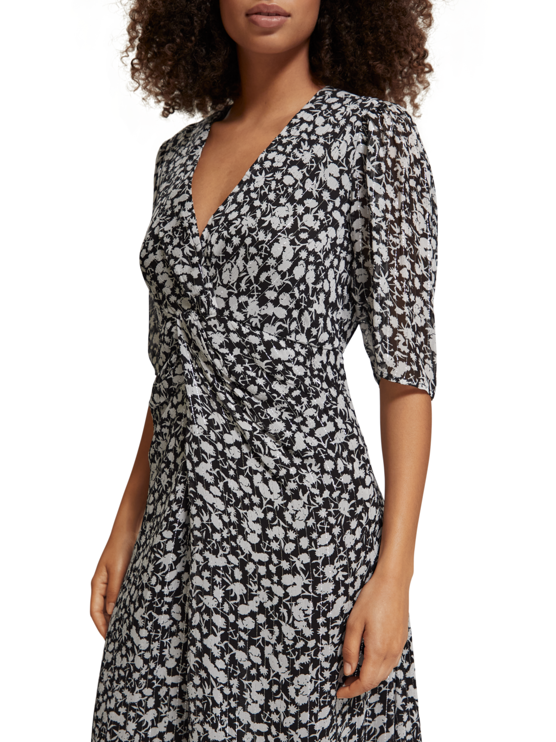 Midi dress with draped knot detail