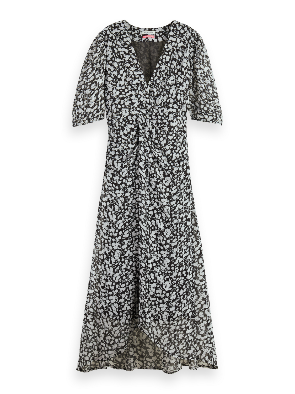 Midi dress with draped knot detail