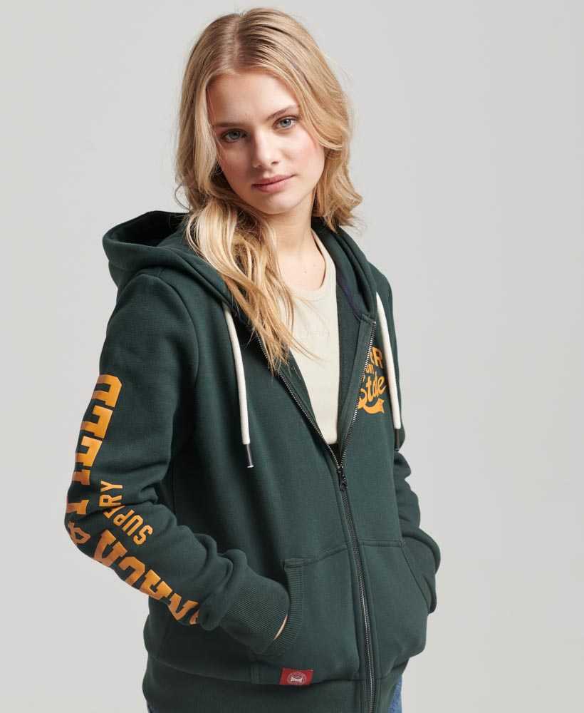 ATHLETIC COLLEGE ZIP UP HOODIE