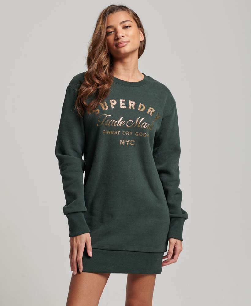 LUXE METALLIC LOGO JERSY DRESS