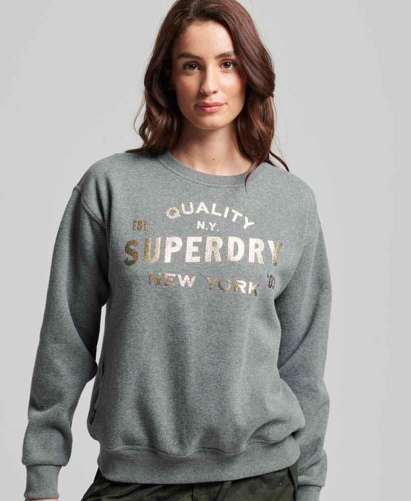 LUXE METALLIC LOGO SWEATSHIRT
