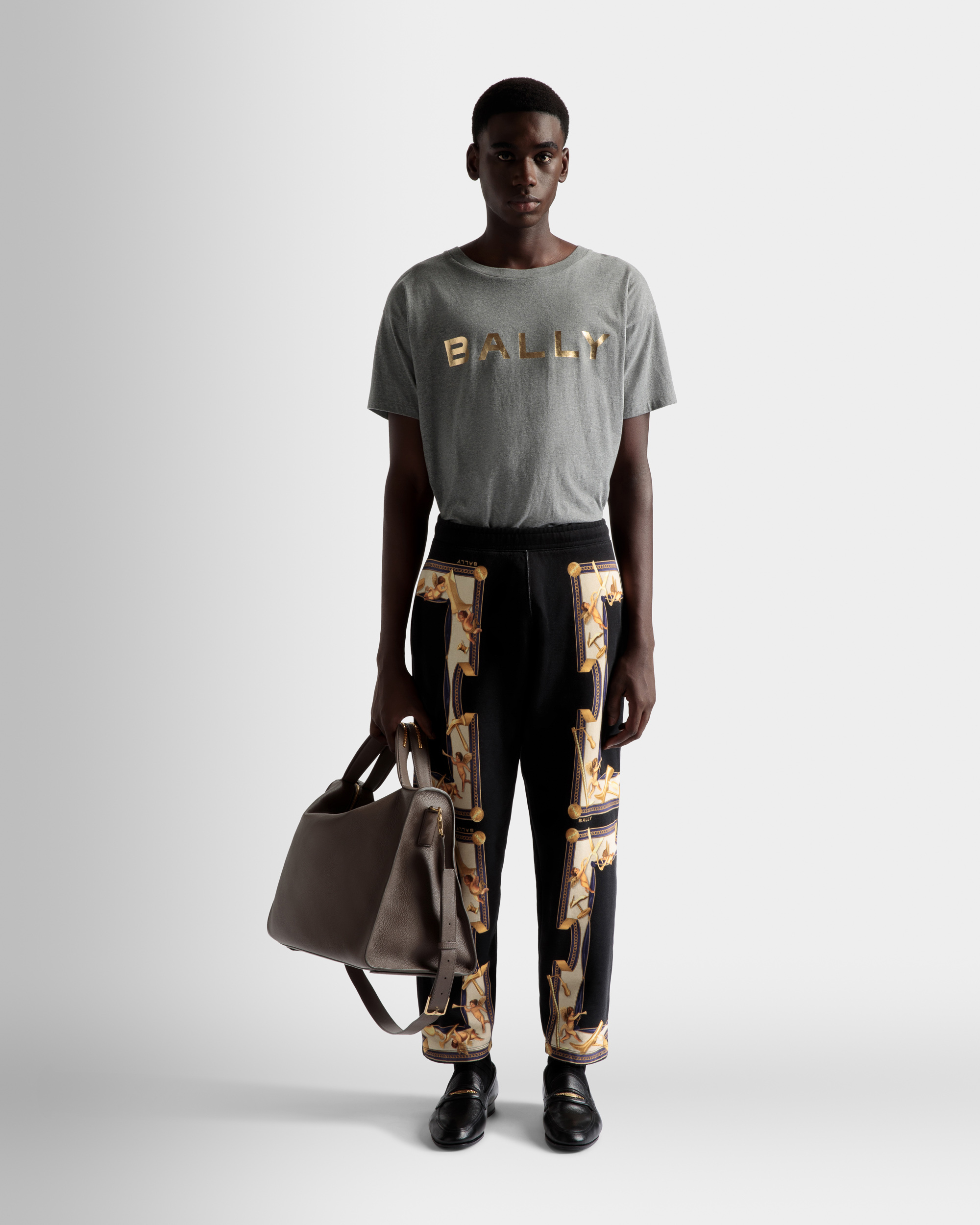 Printed Sweatpants In Black Cotton