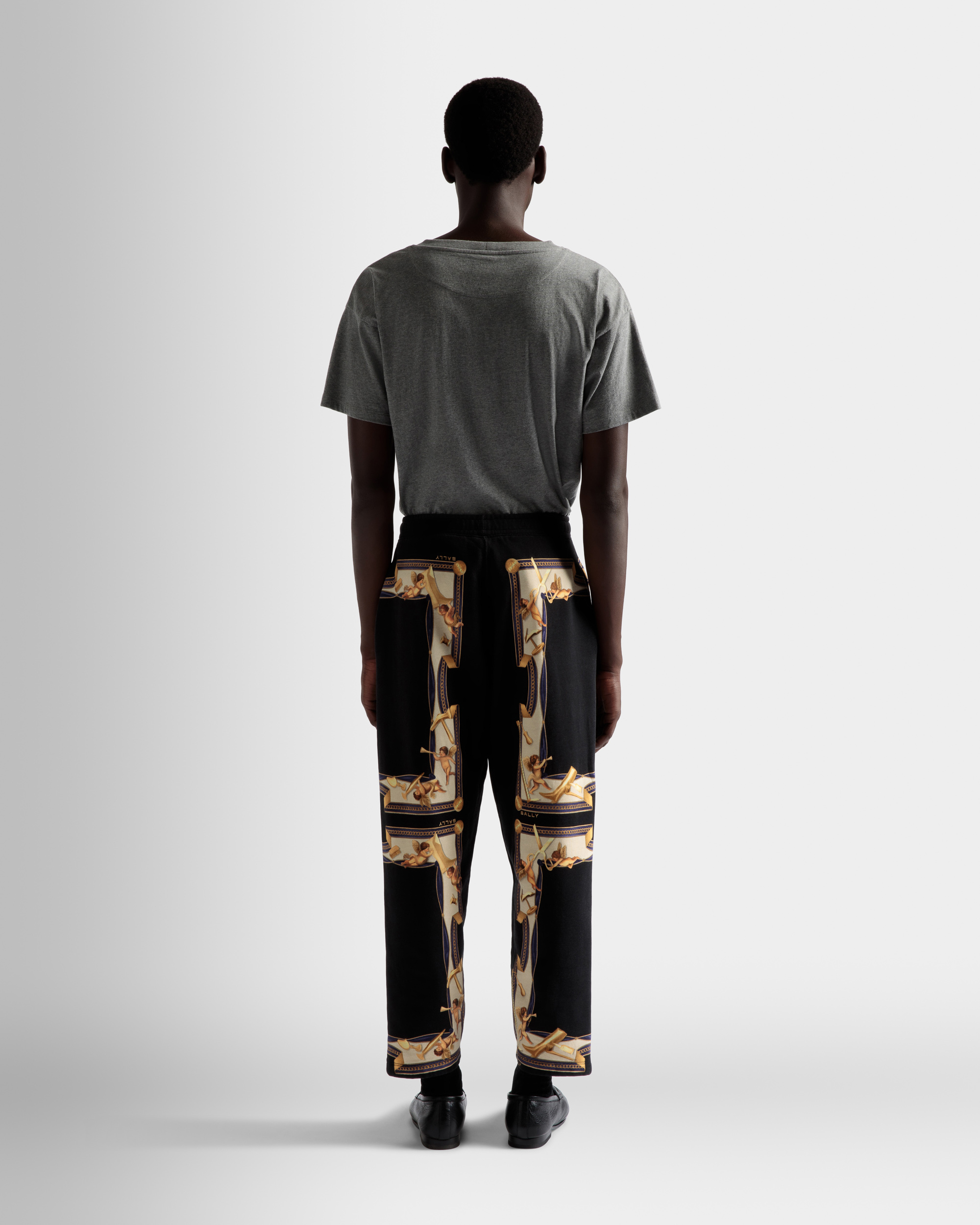 Printed Sweatpants In Black Cotton