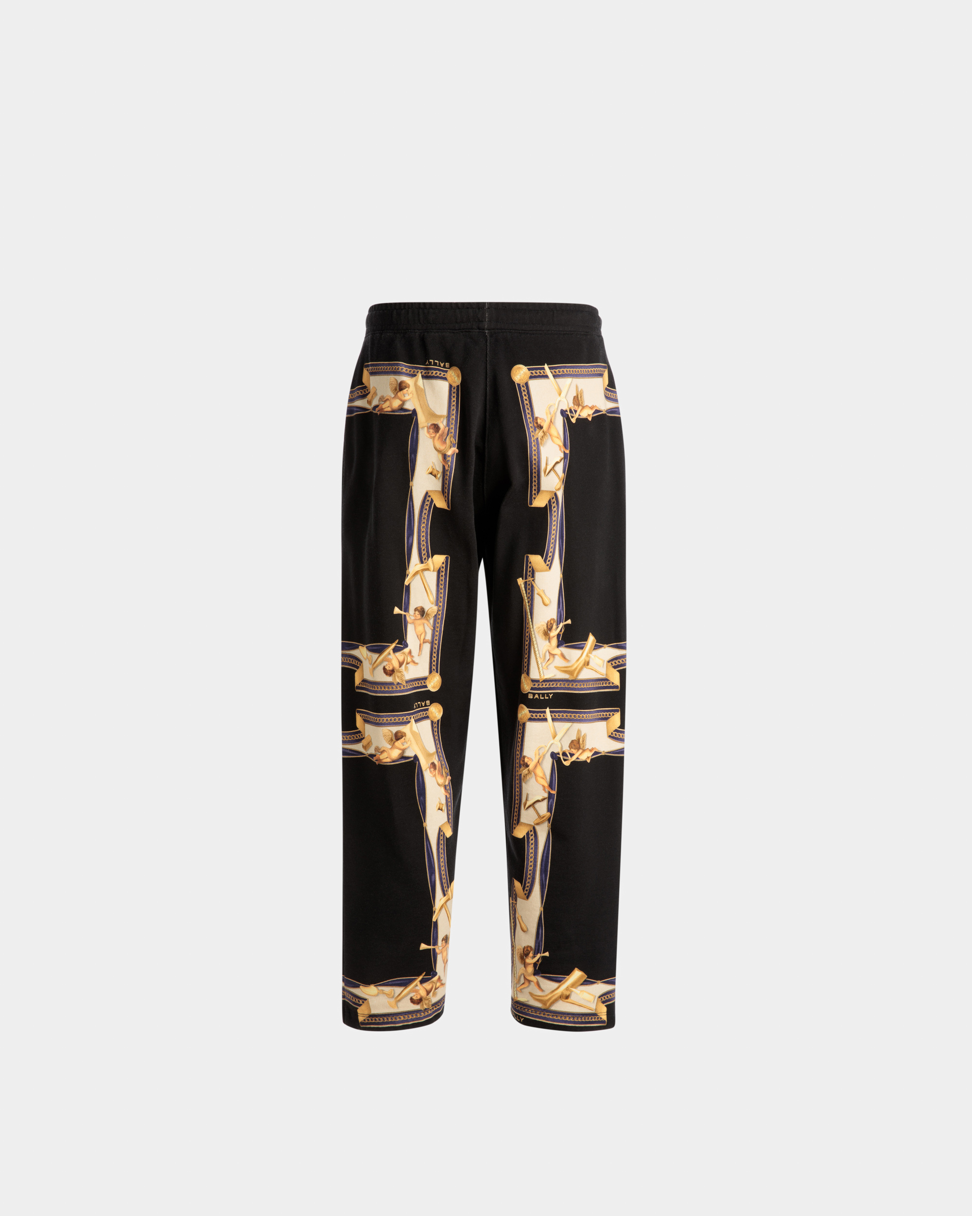 Printed Sweatpants In Black Cotton