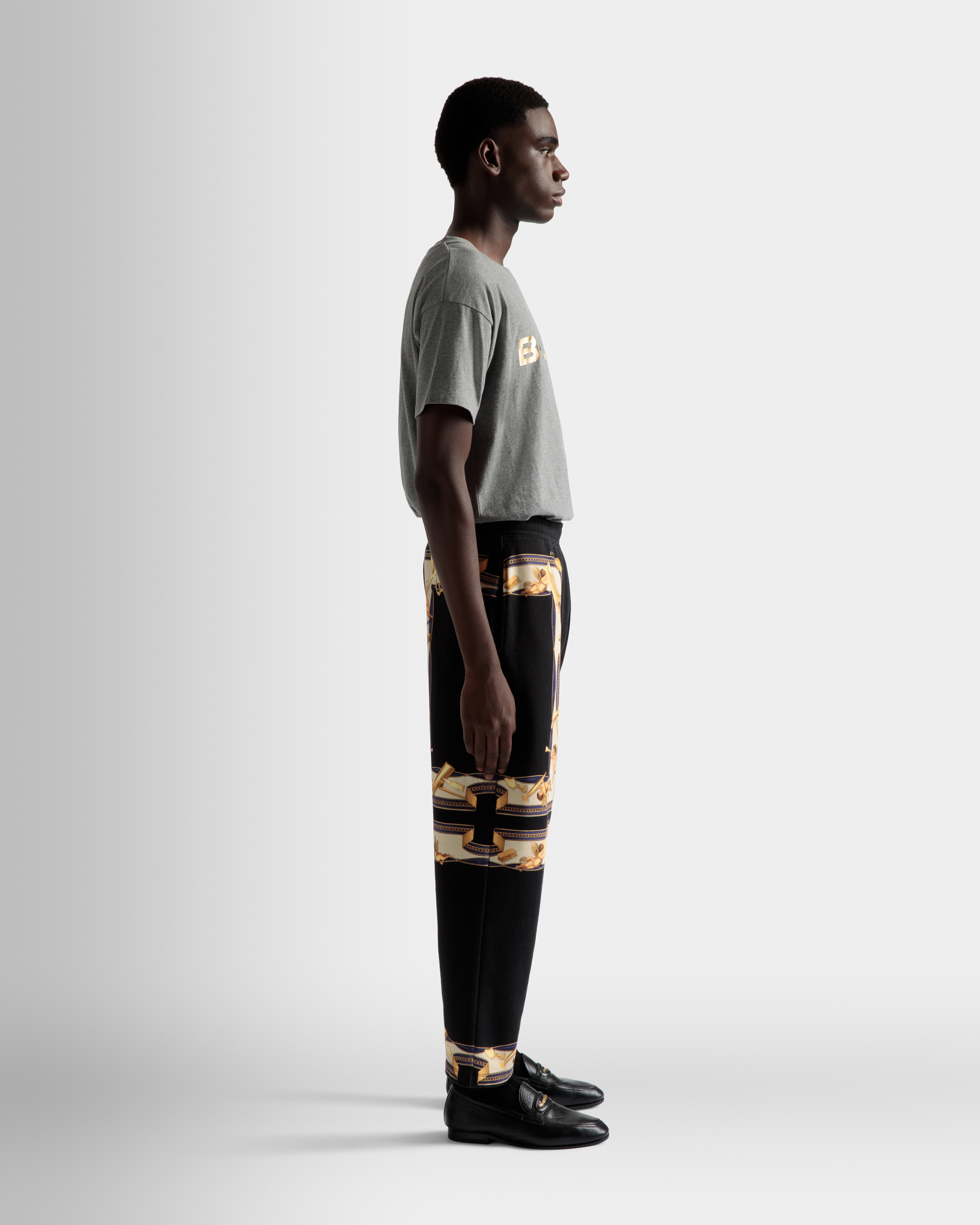 Printed Sweatpants In Black Cotton
