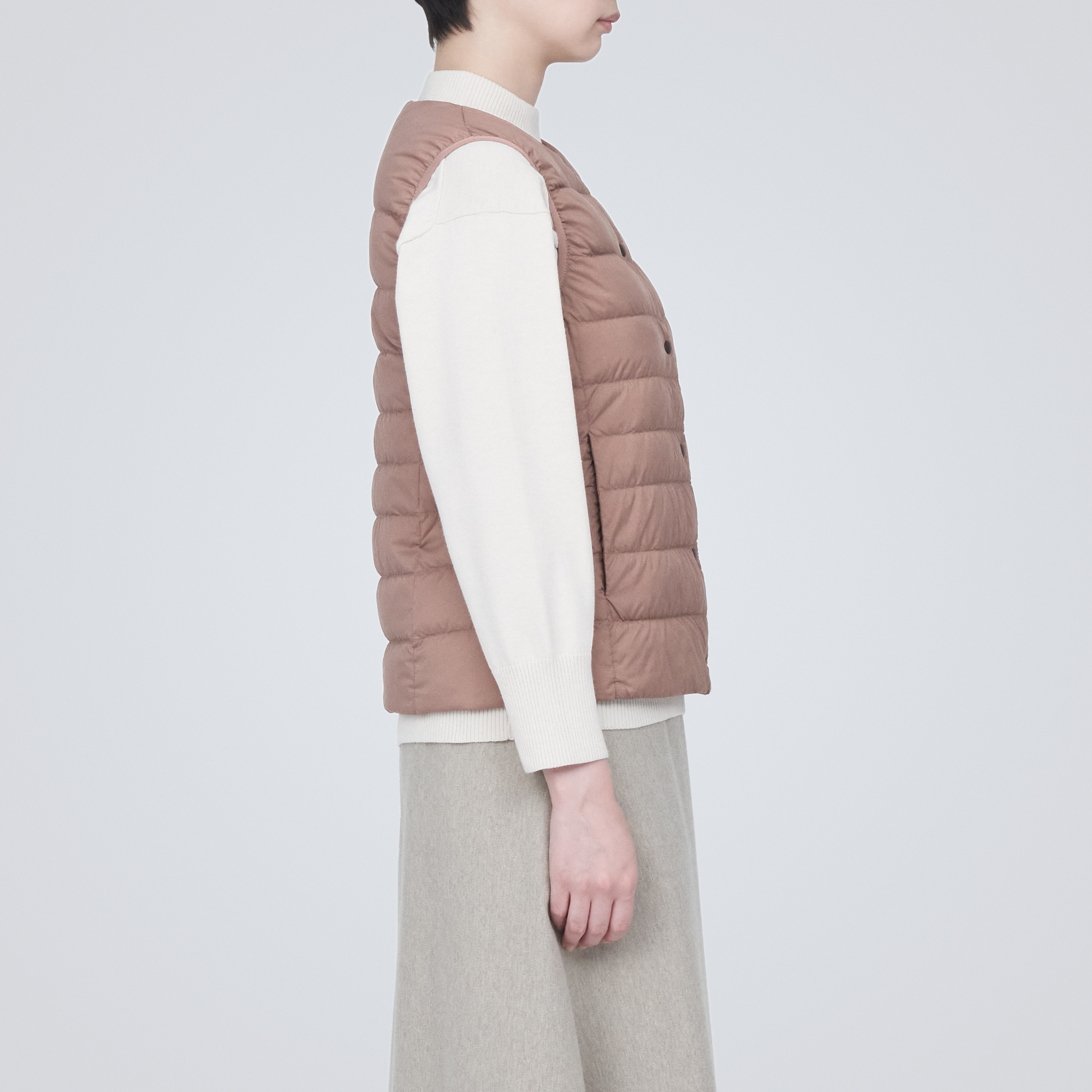 Lightweight Collarless Down vest