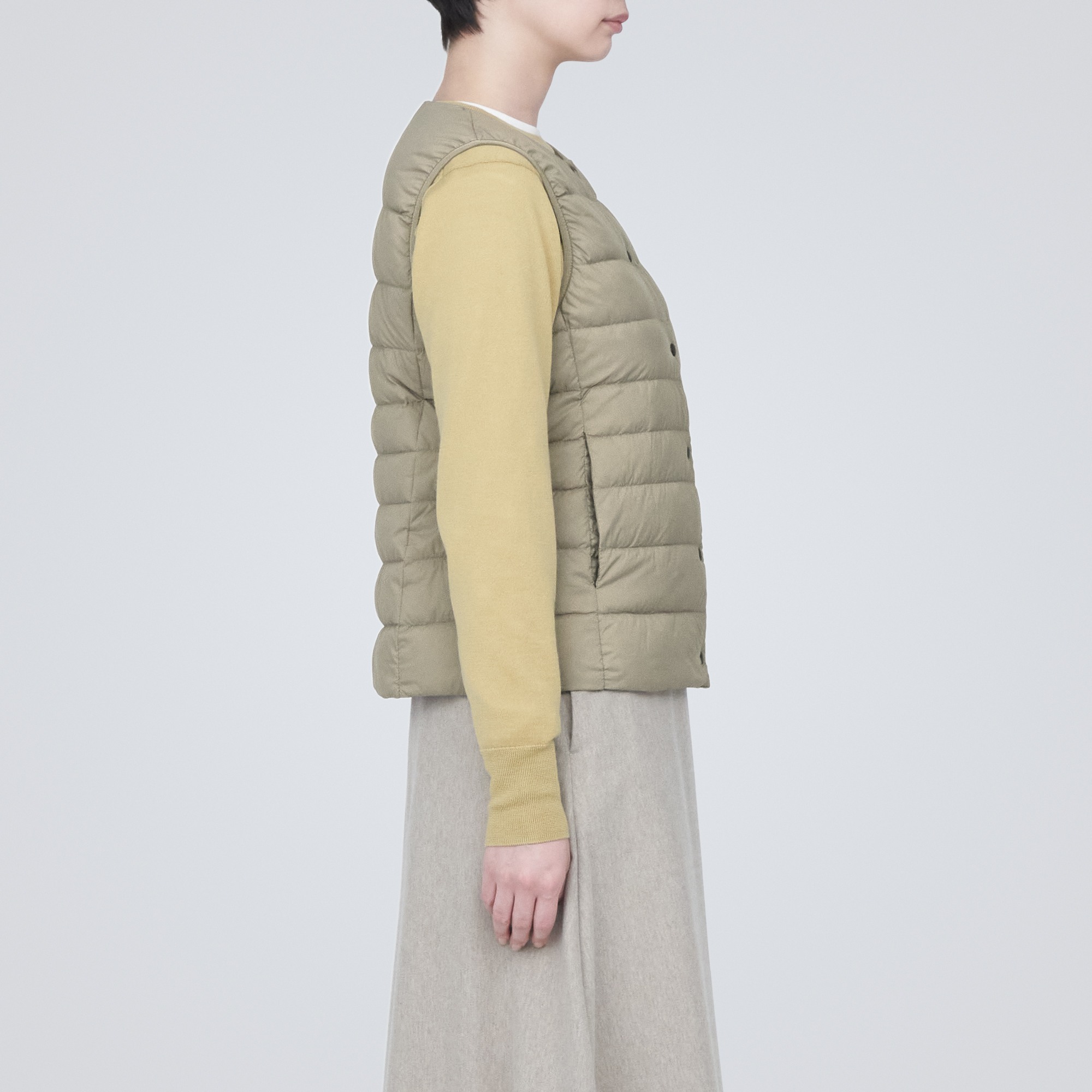 Lightweight Collarless Down vest