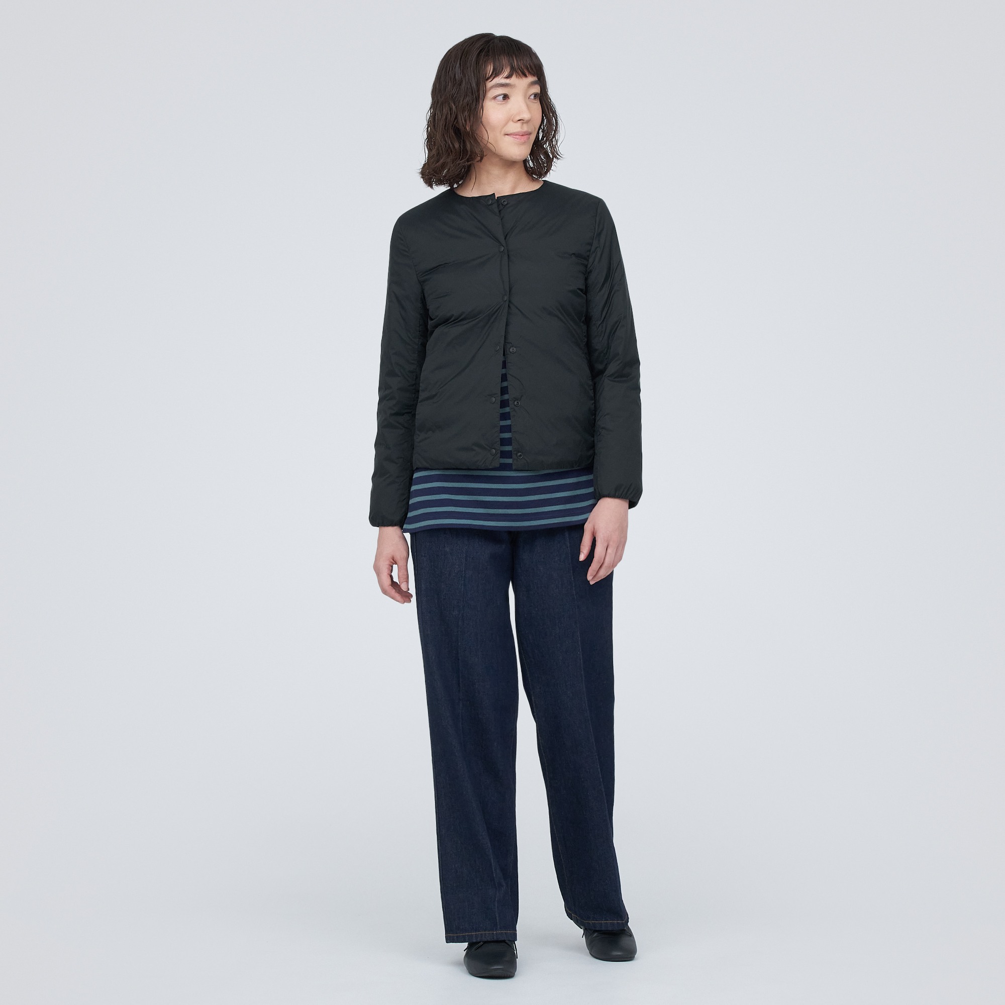 Lightweight Collarless Down jacket