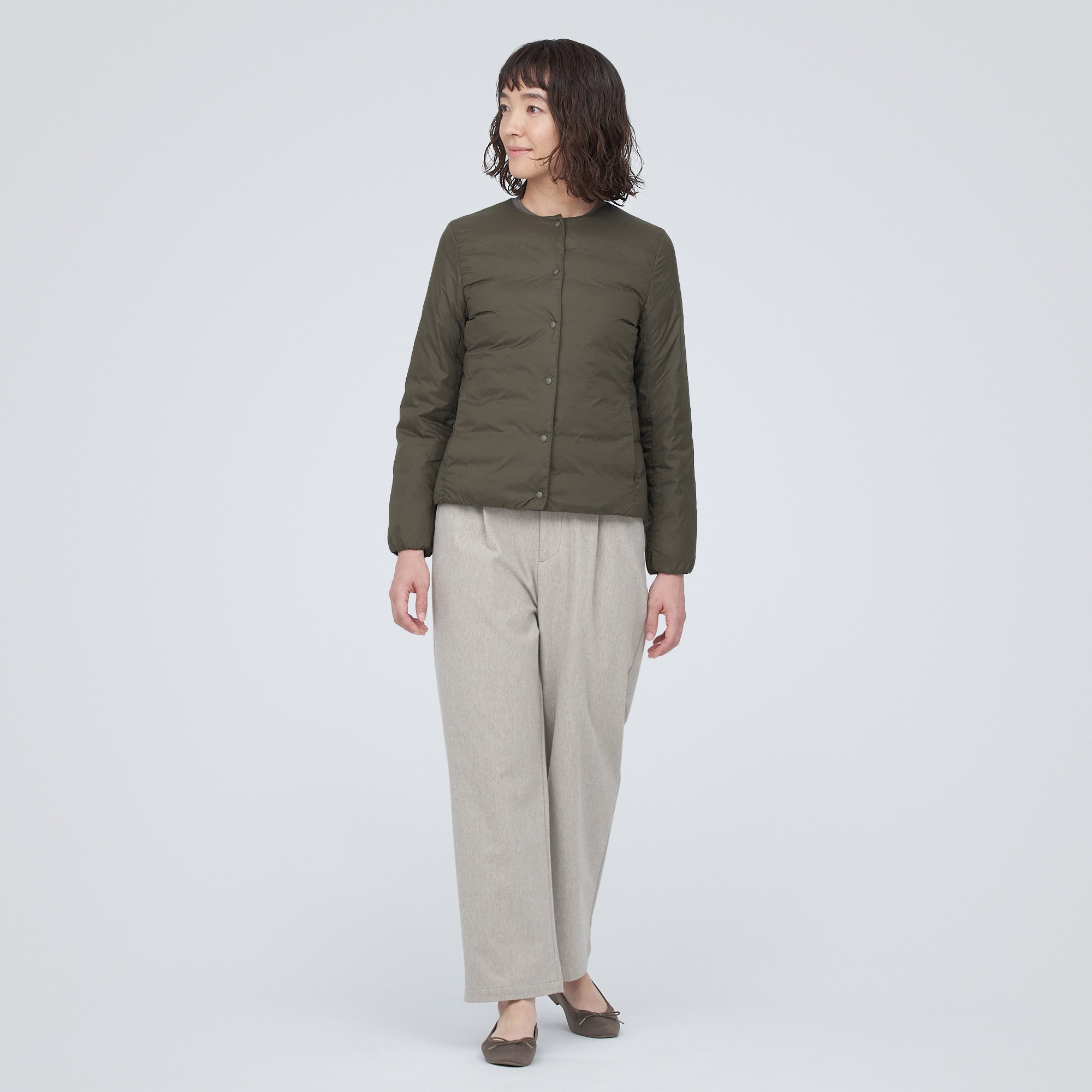 Lightweight Collarless Down jacket