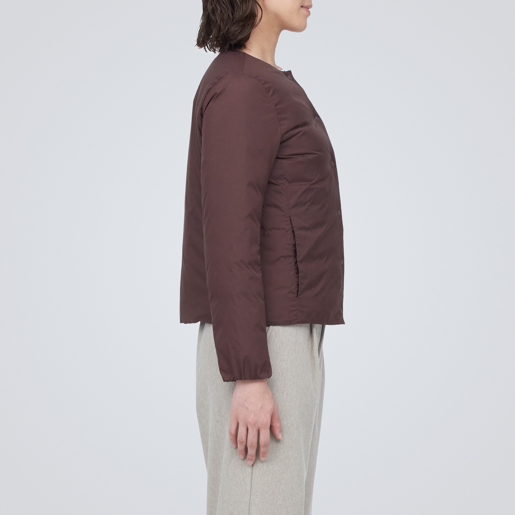 Lightweight Collarless Down jacket