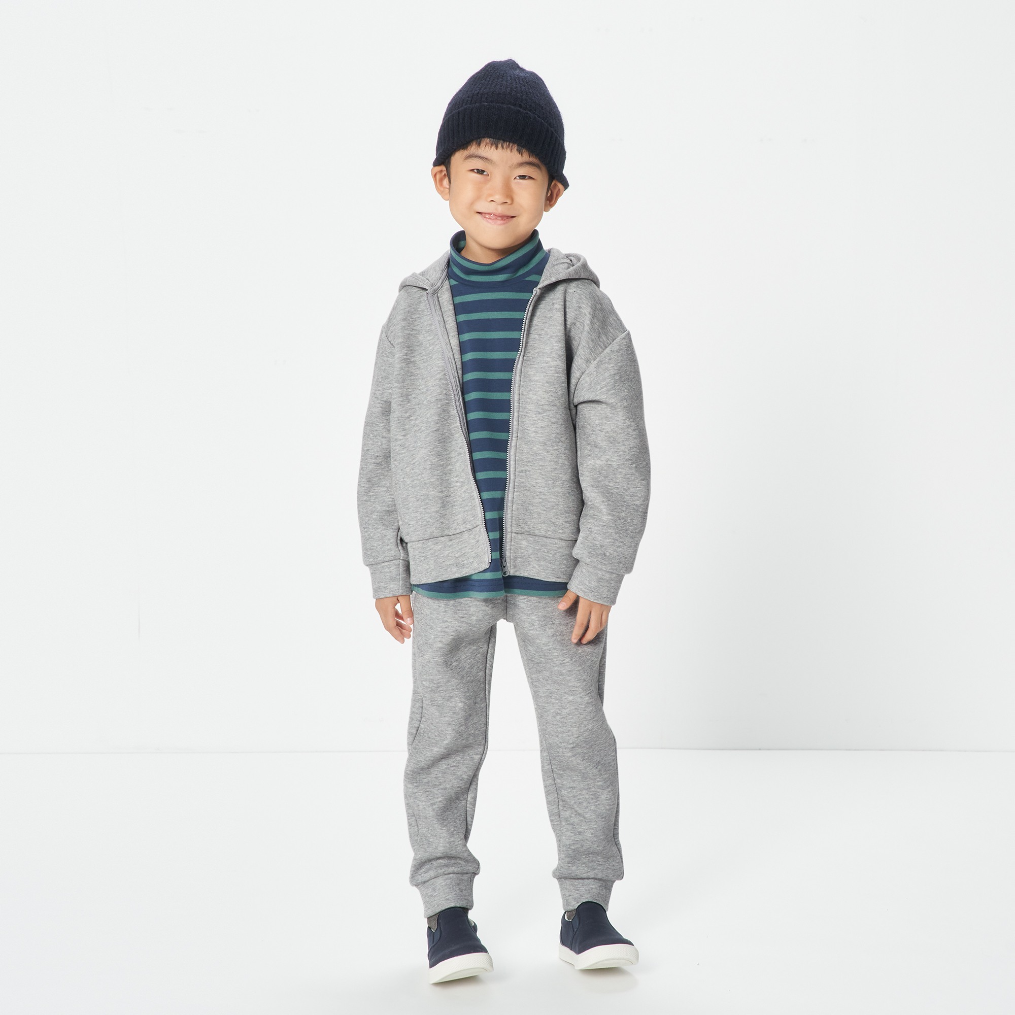 Double knitted sweat Zip up hoodie(Kids)