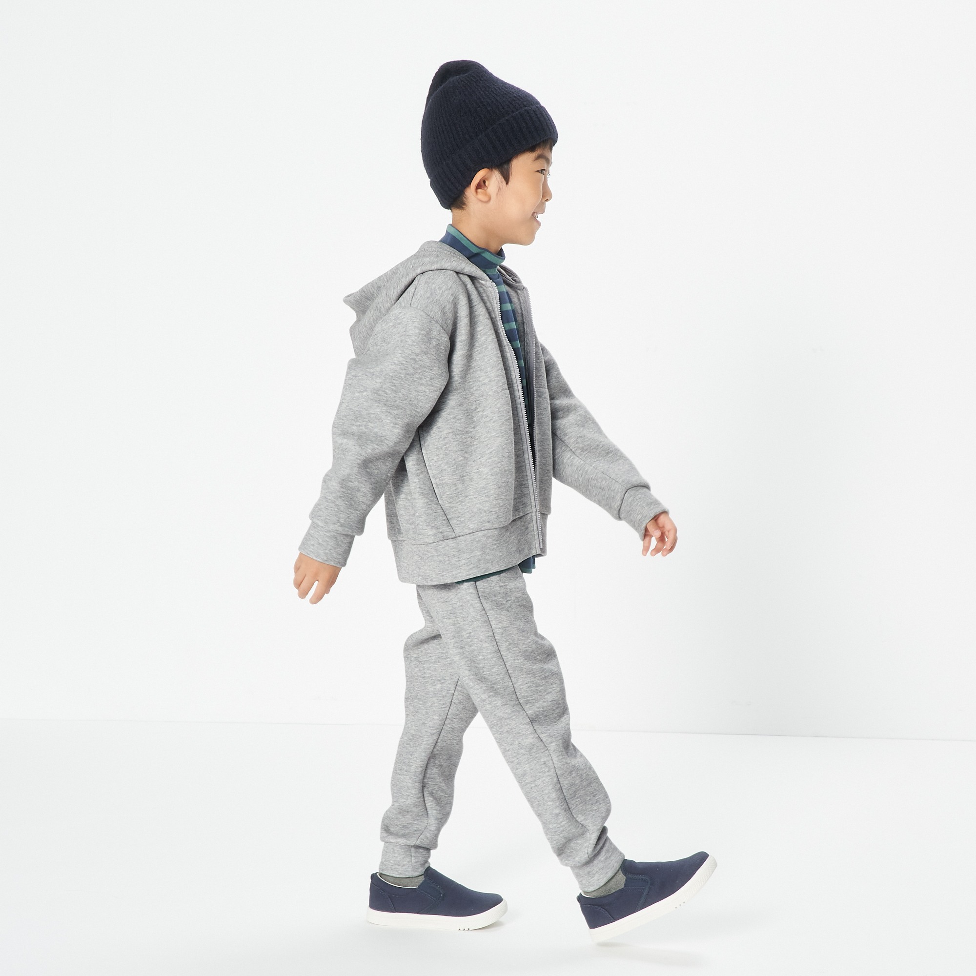 Double knitted sweat Zip up hoodie(Kids)