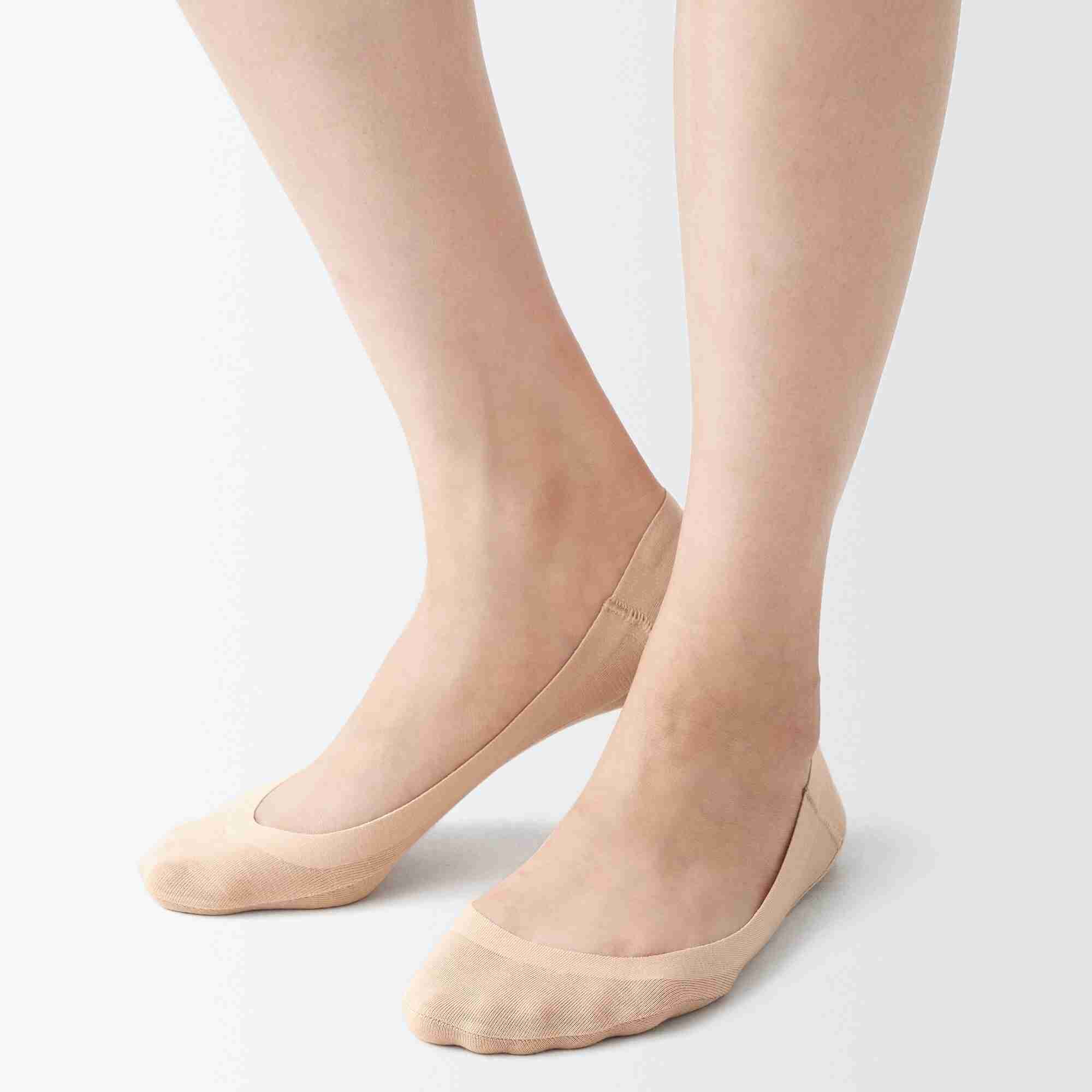 Cotton Blend Low-rise No-show socks with Heel Grip