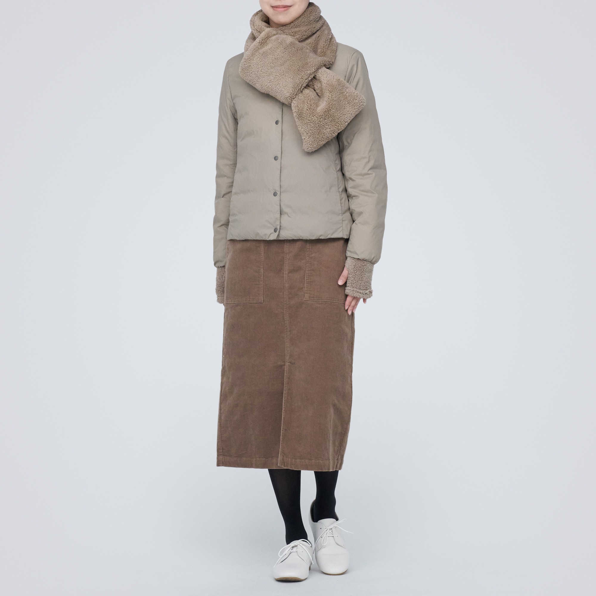 MUJI | Recycle polyester Boa stole