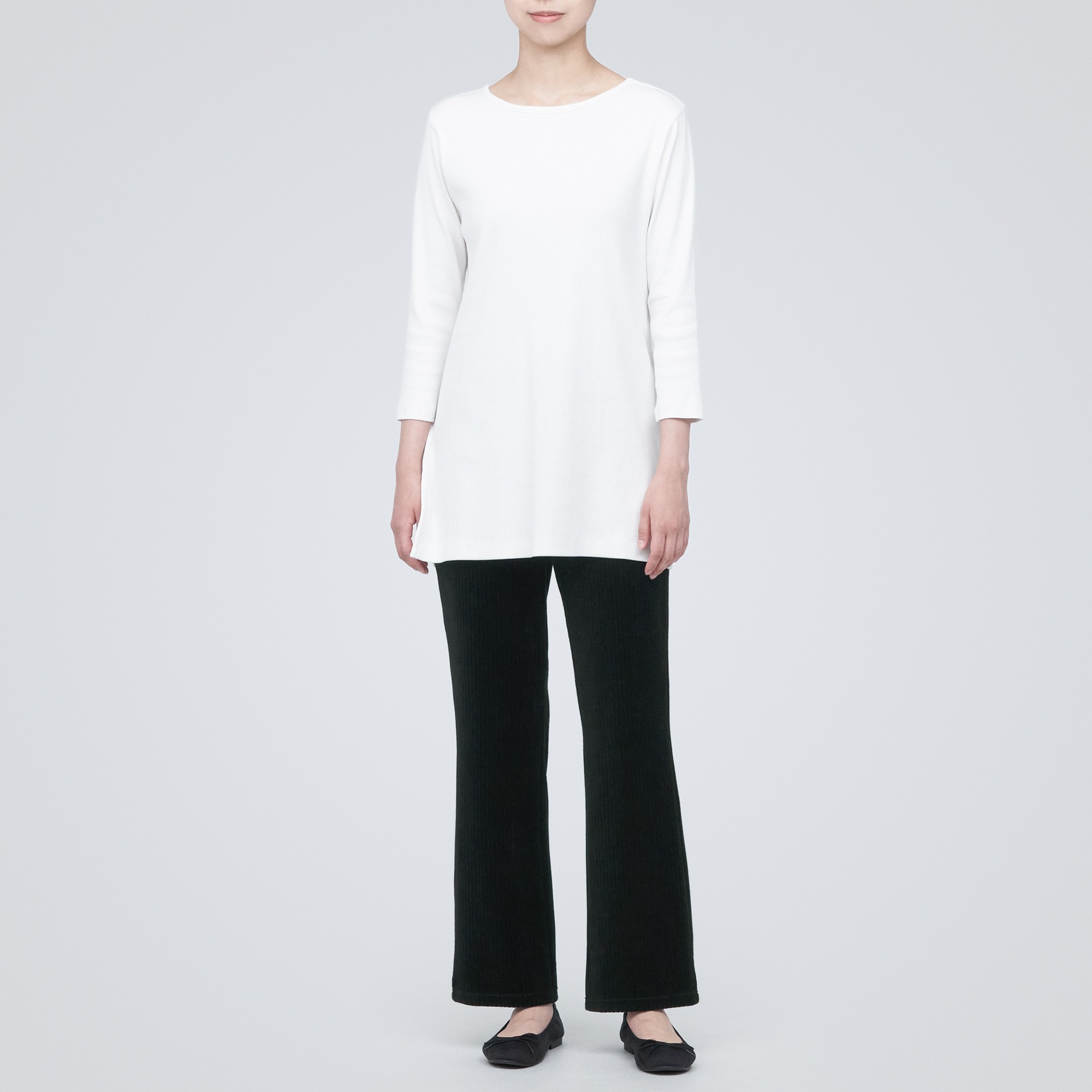 Cotton mix velor Straight leggings (Full Length)