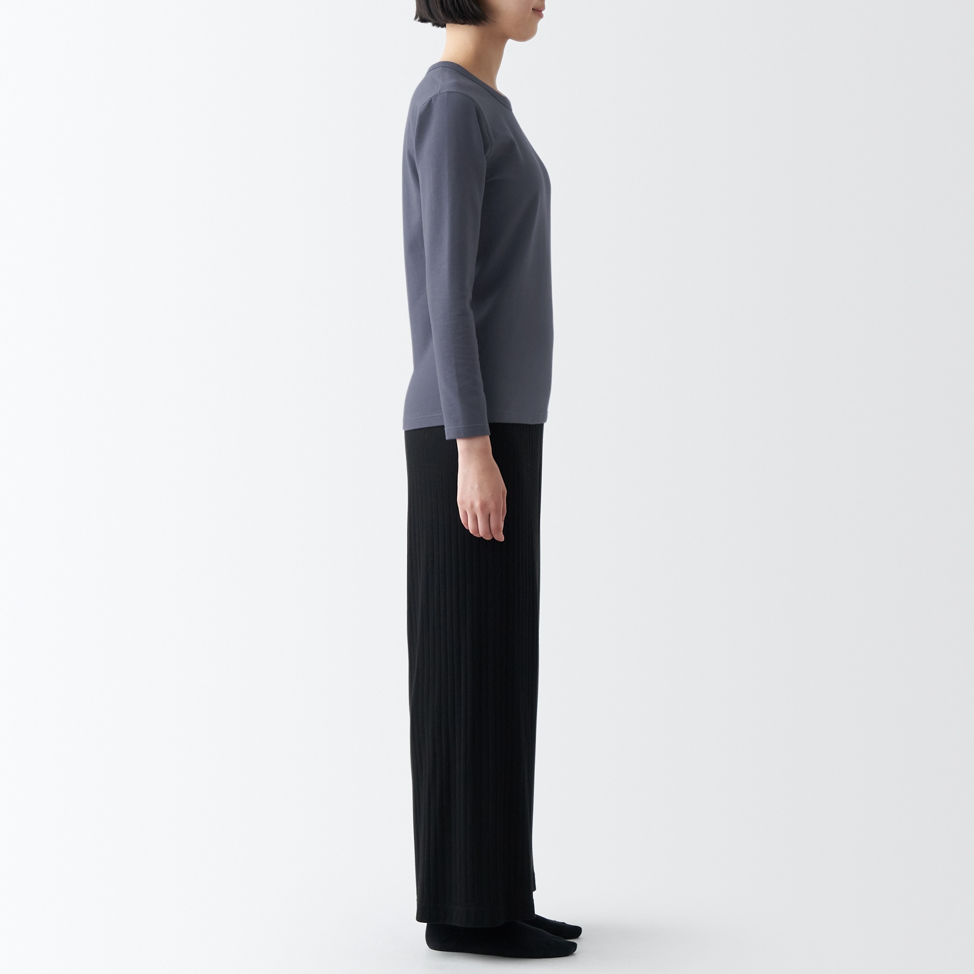 MUJI | Warm, thick cotton Long Sleeve T-shirt