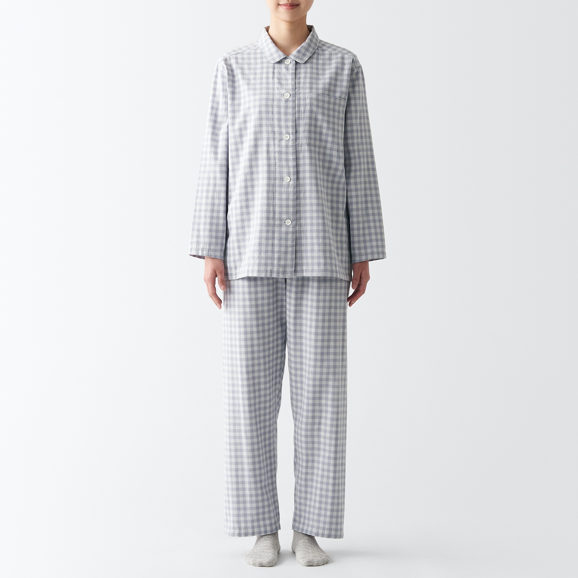 Side Seamless Double Gauze long sleeves Pajamas