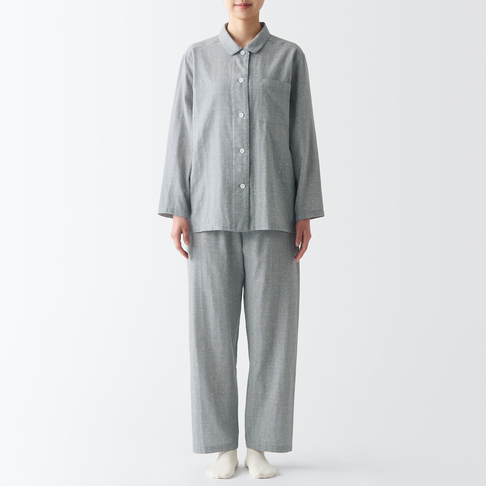 Side Seamless Double Gauze long sleeves Pajamas