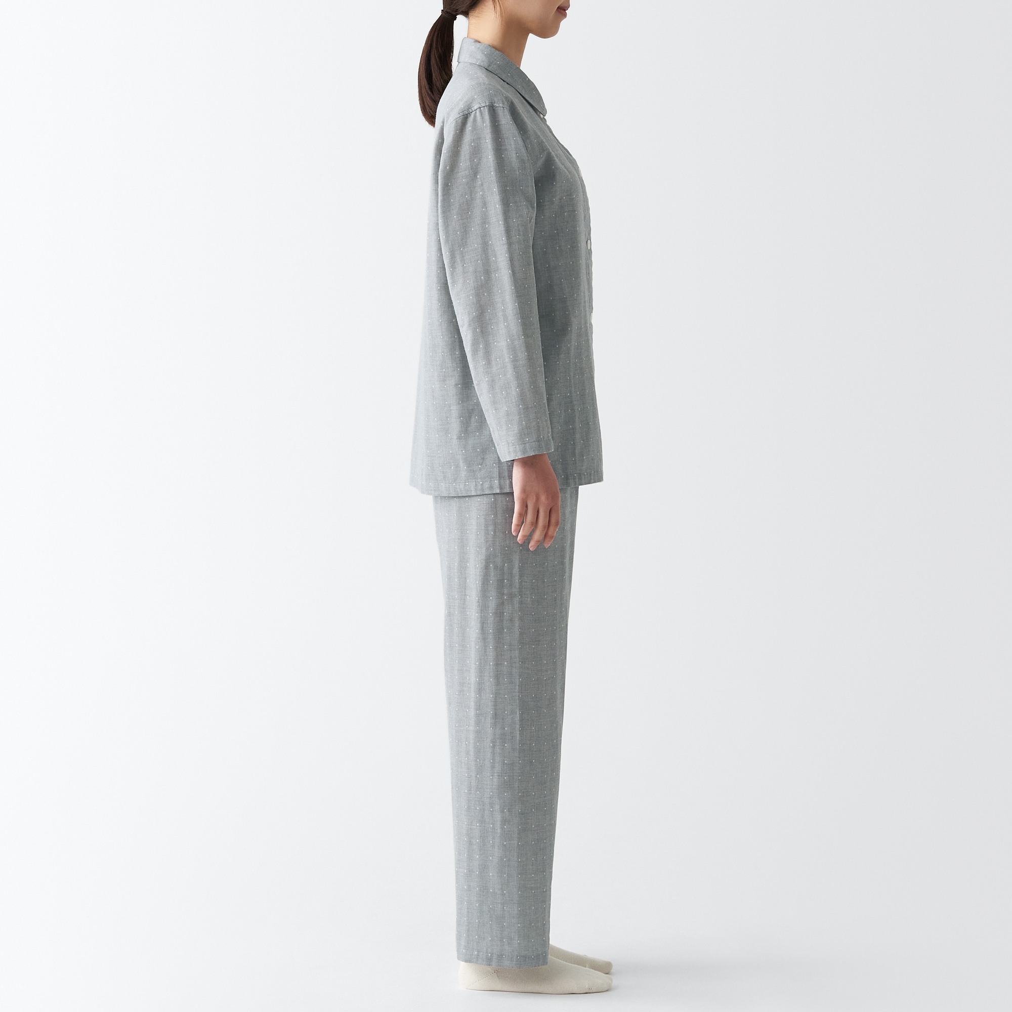 Side Seamless Double Gauze long sleeves Pajamas