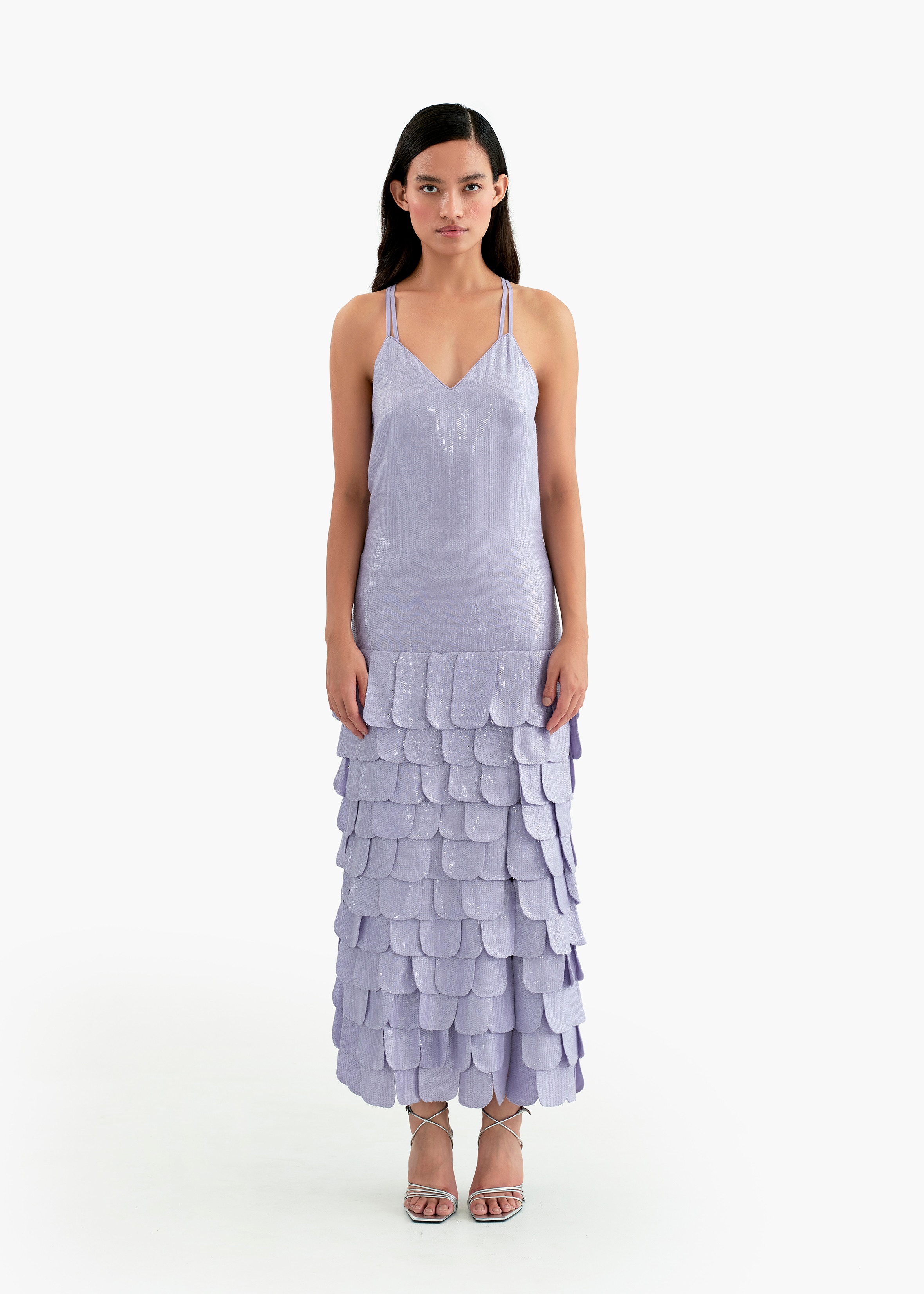 Tiered Tab Strappy Dress- Ac