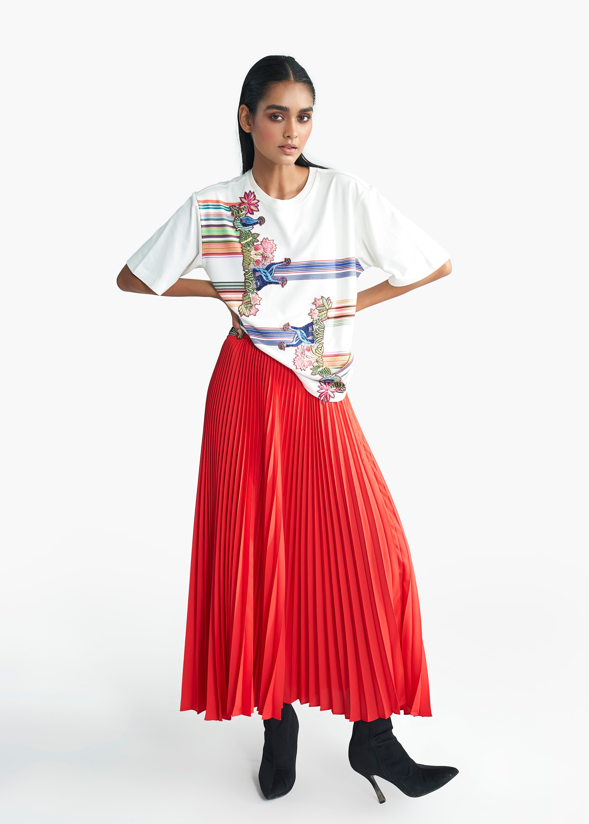 Jungle 3D Pleated Skirt