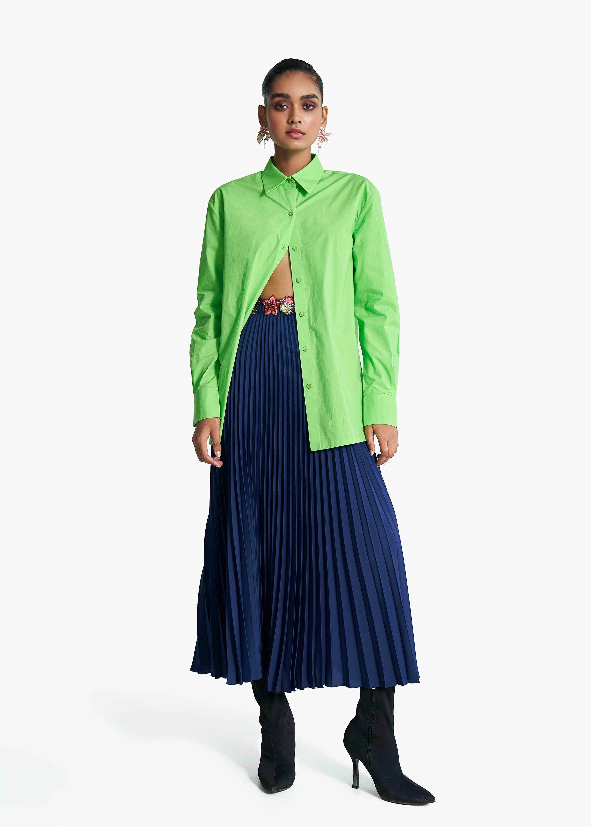 Jungle 3D Pleated Skirt