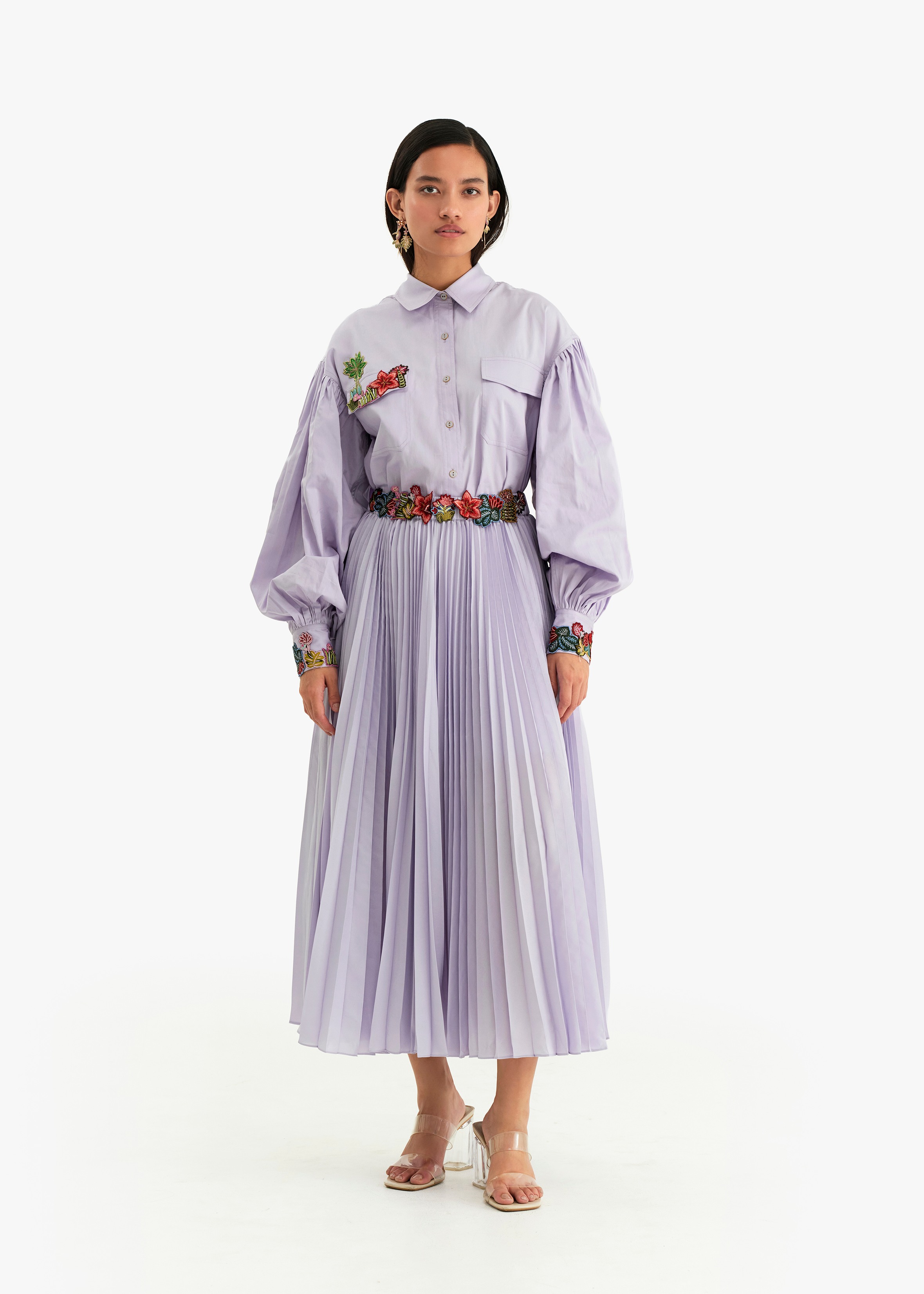 Jungle 3D Pleated Skirt