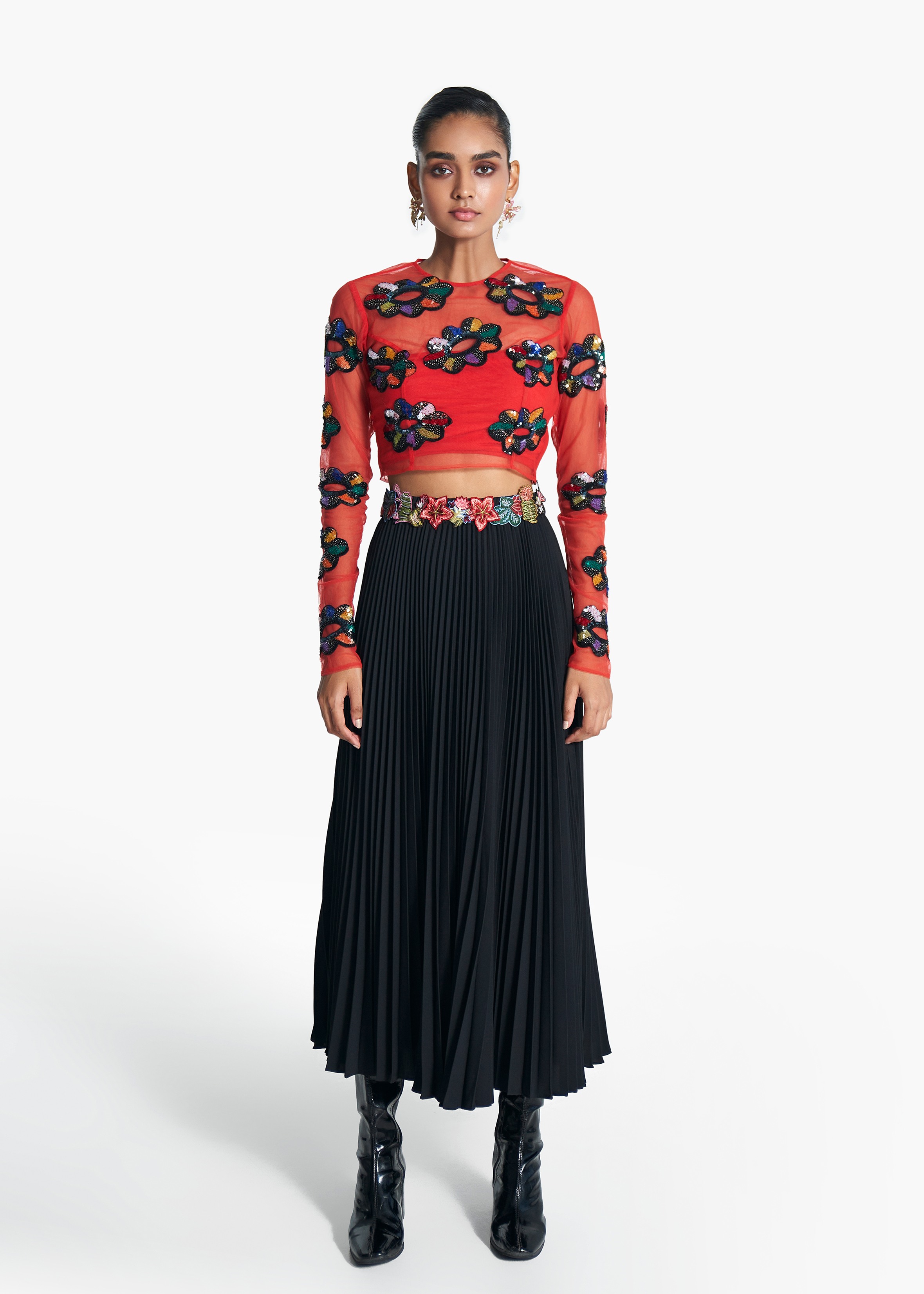 Jungle 3D Pleated Skirt