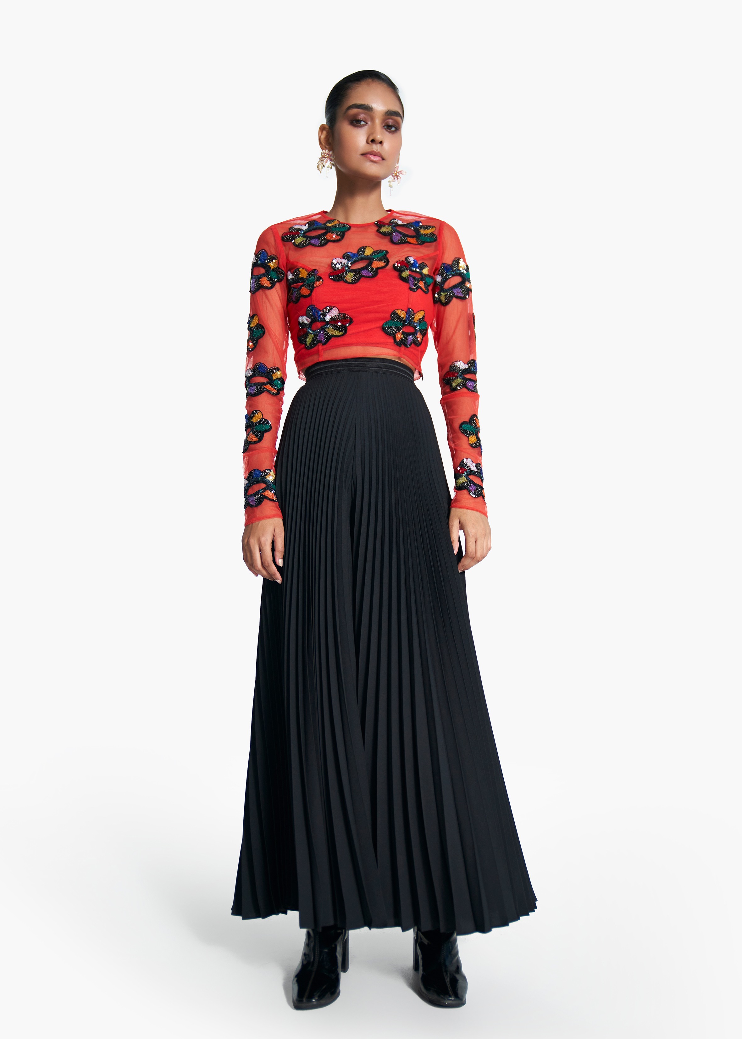 Pleated Solid Trouser