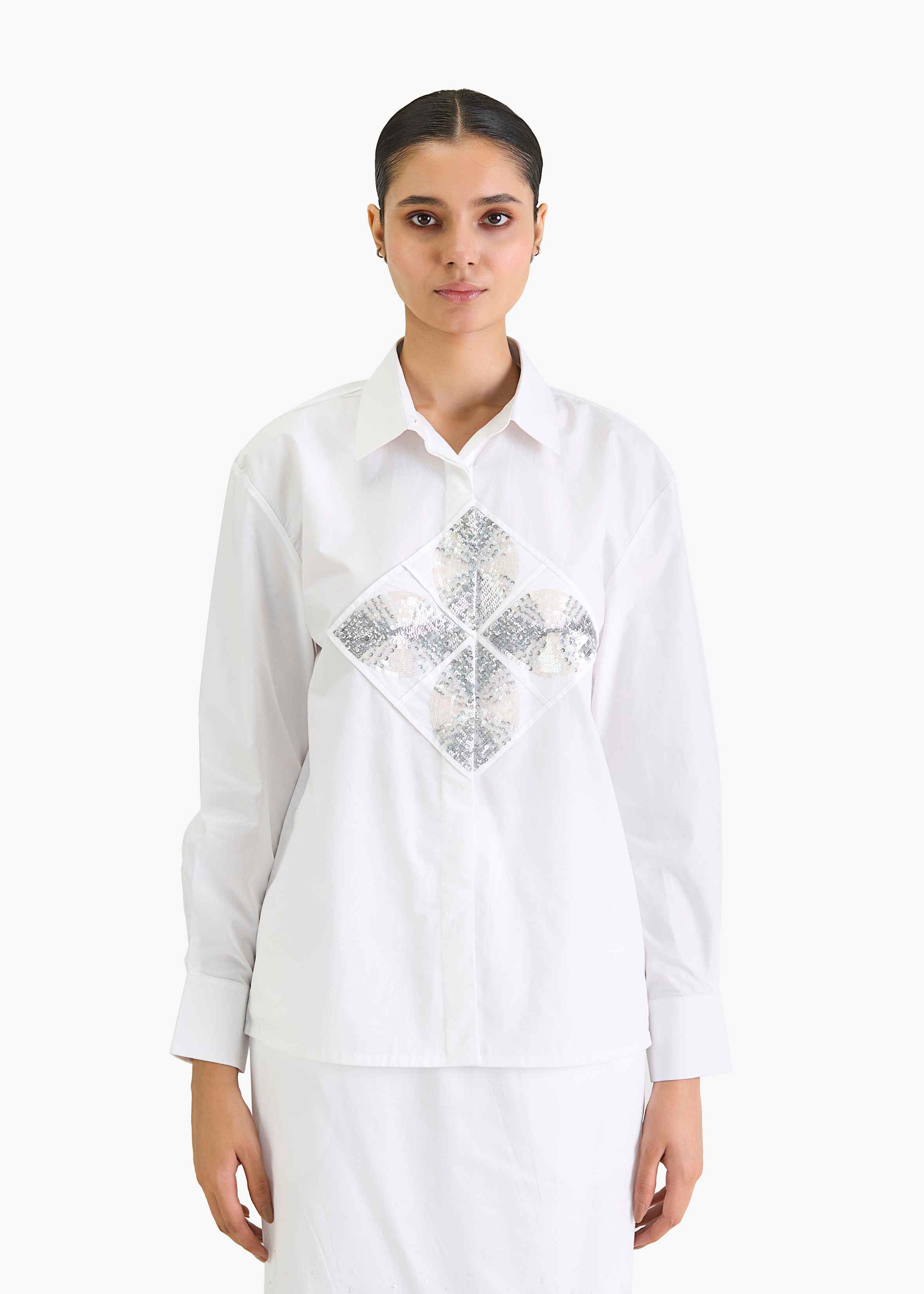 Afew Rahul Mishra | Emb pintuck white shirt