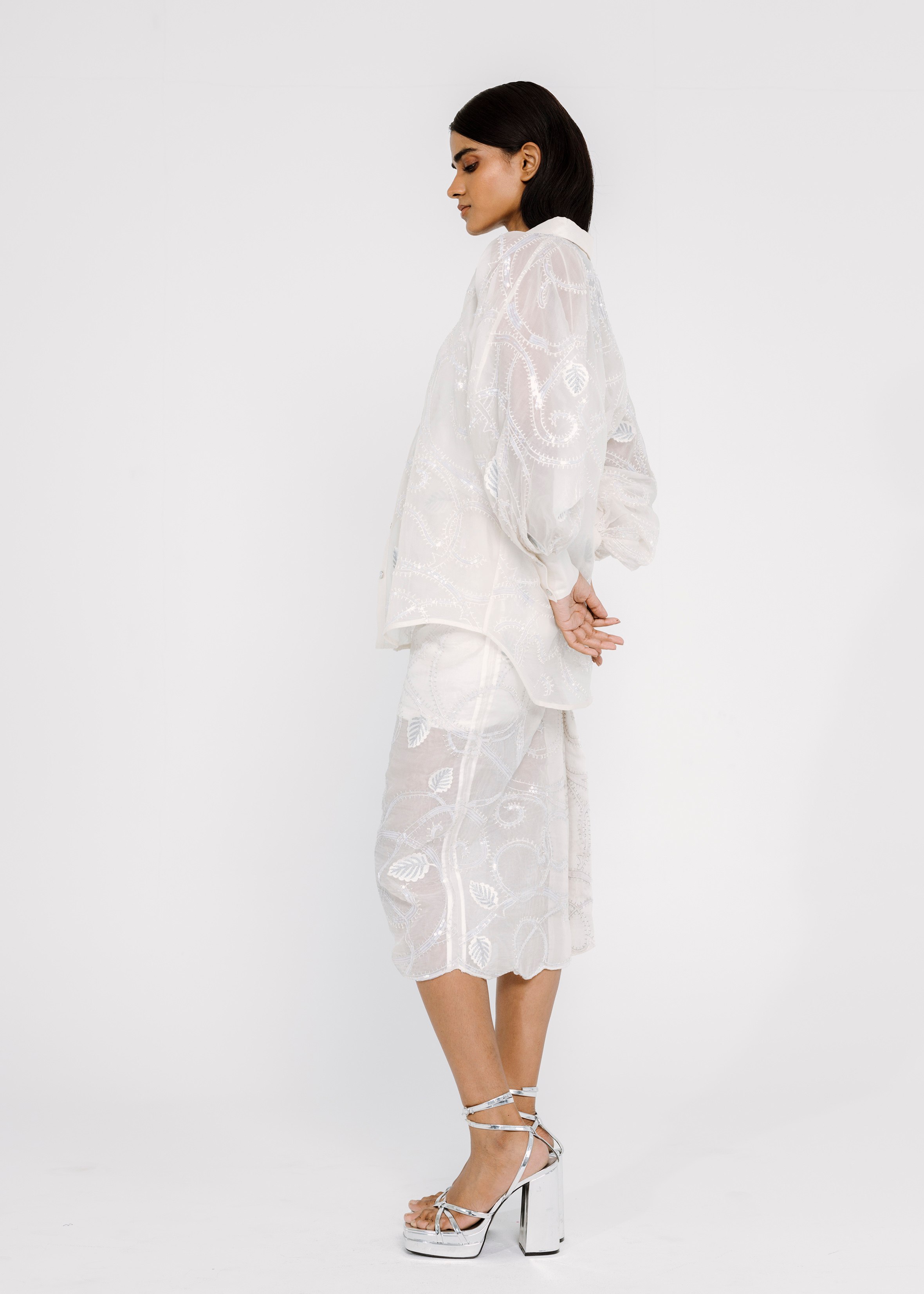 Embroidered Organza Skirt