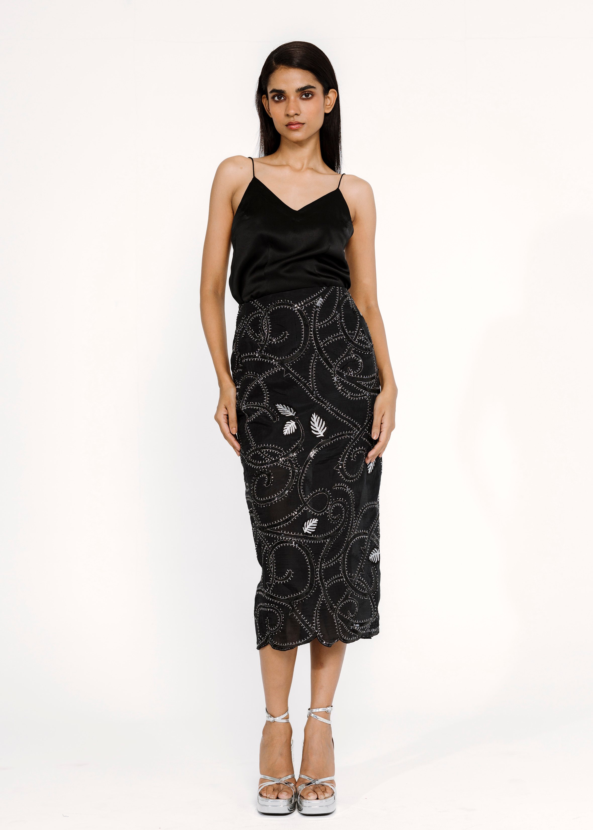 Embroidered Organza Skirt
