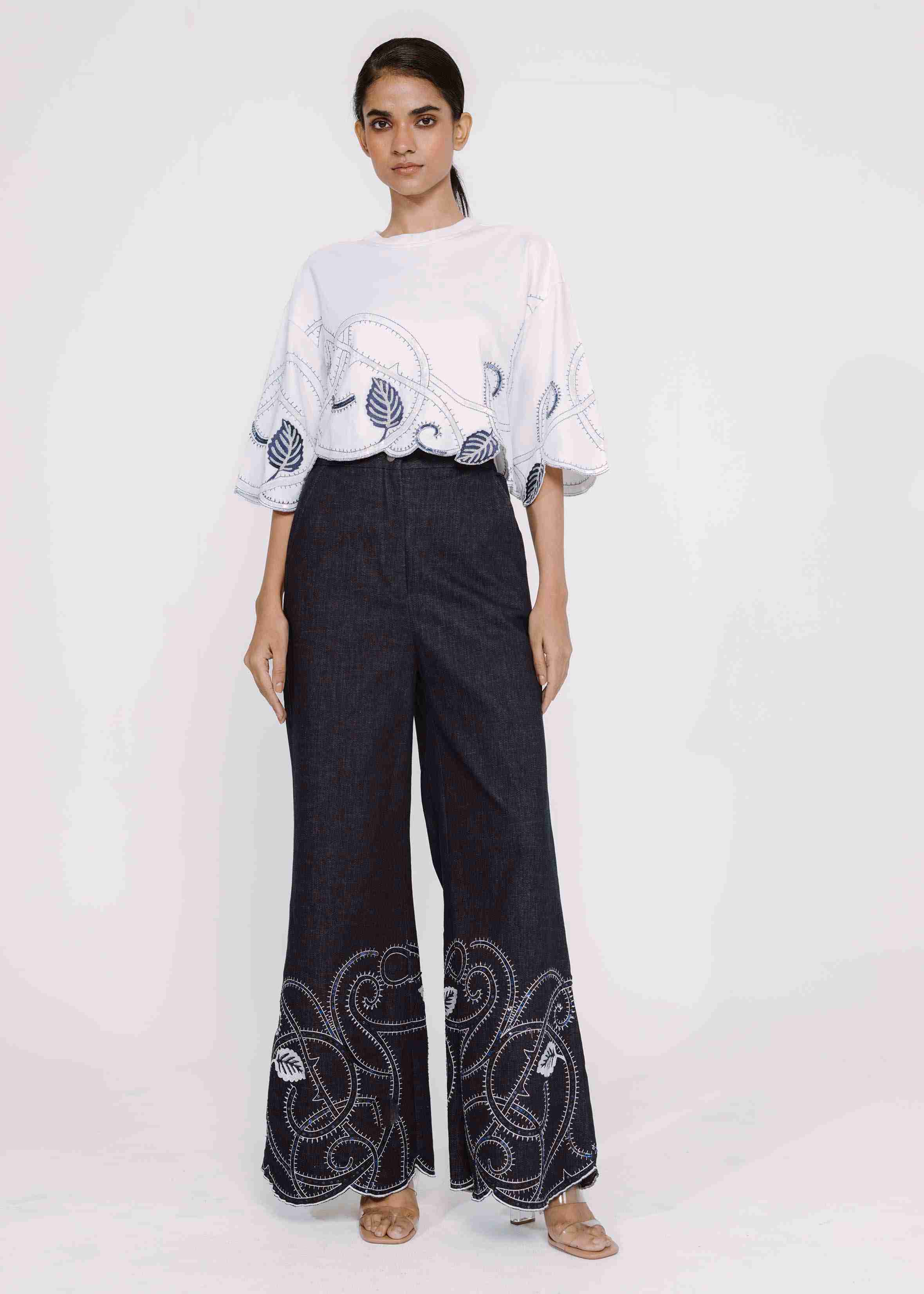 Embroideres Bell Bottom Trousers.