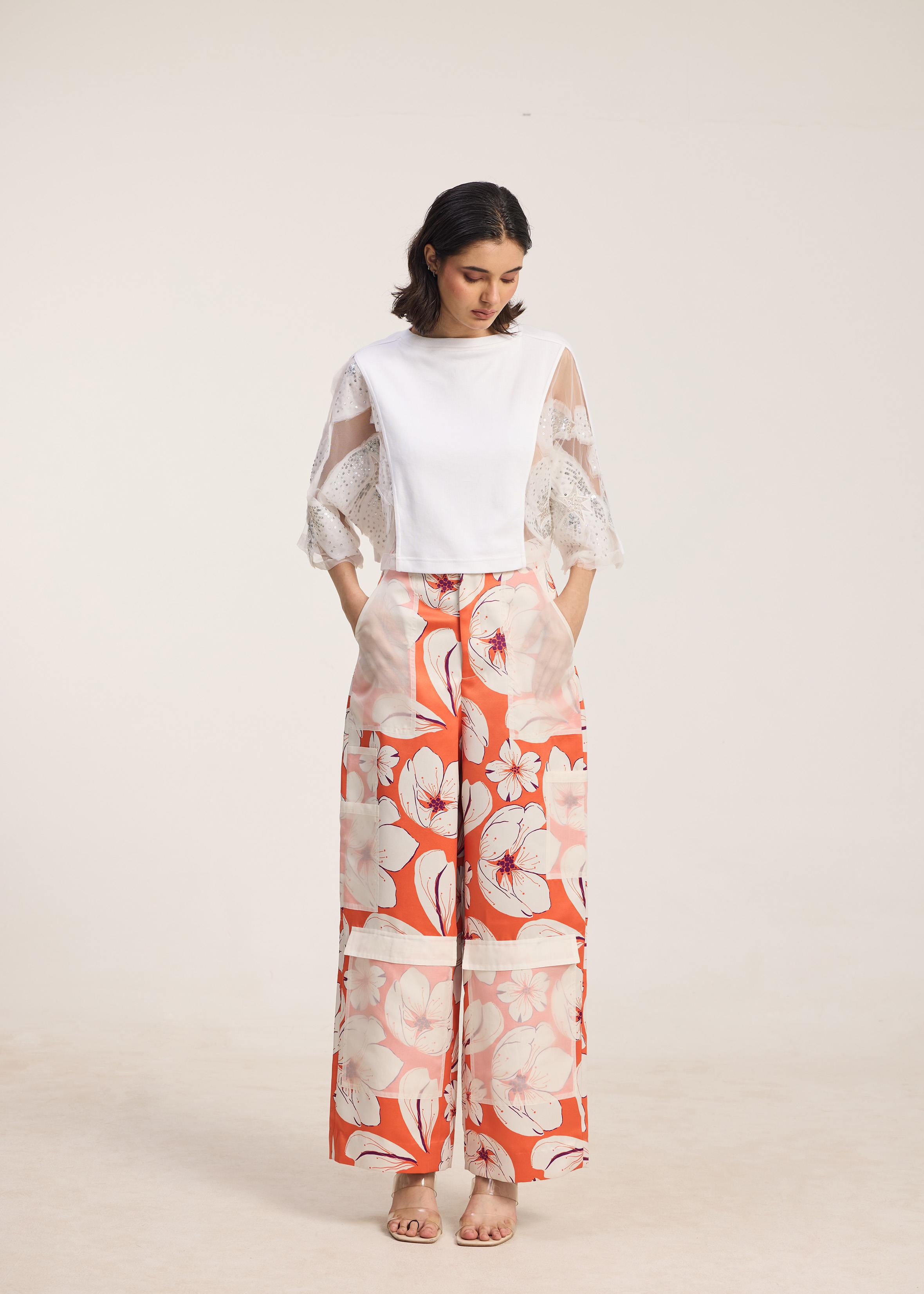 Printed Trousers With Cargo Pockets