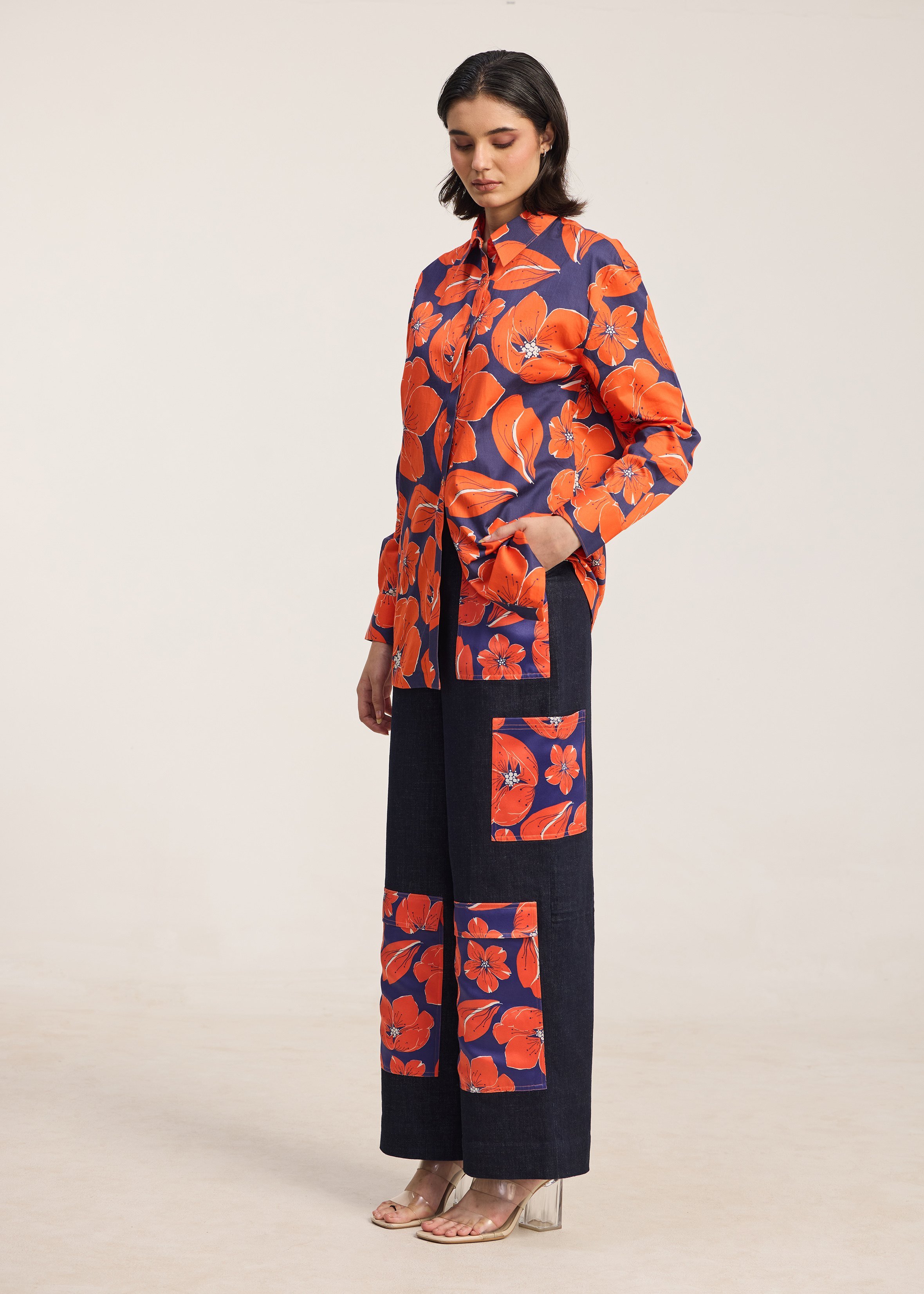 Printed Trousers With Cargo Pockets
