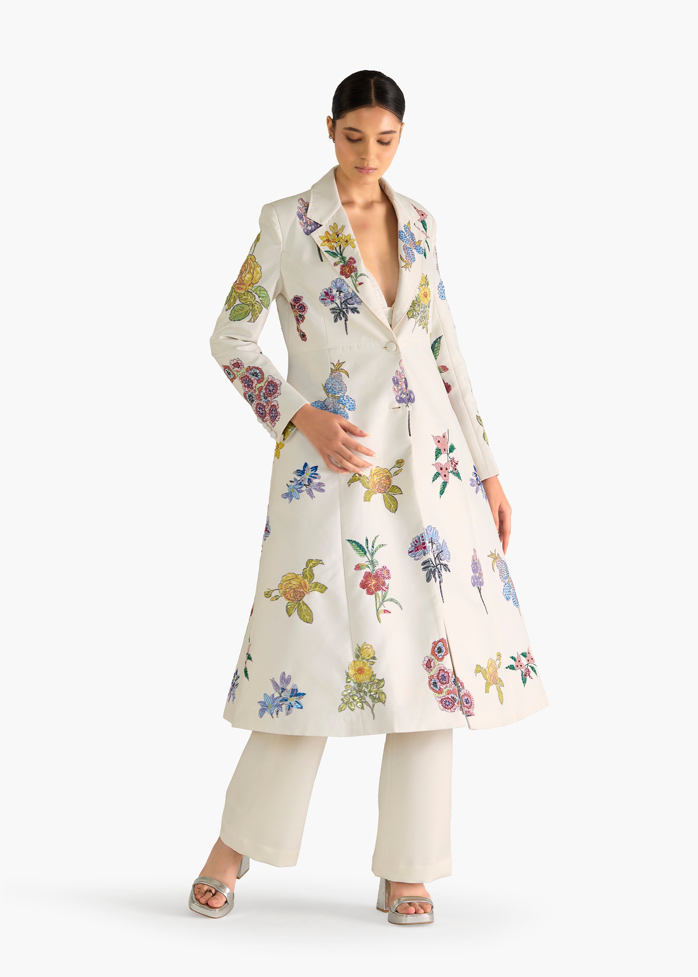 Botanical Printed Trench