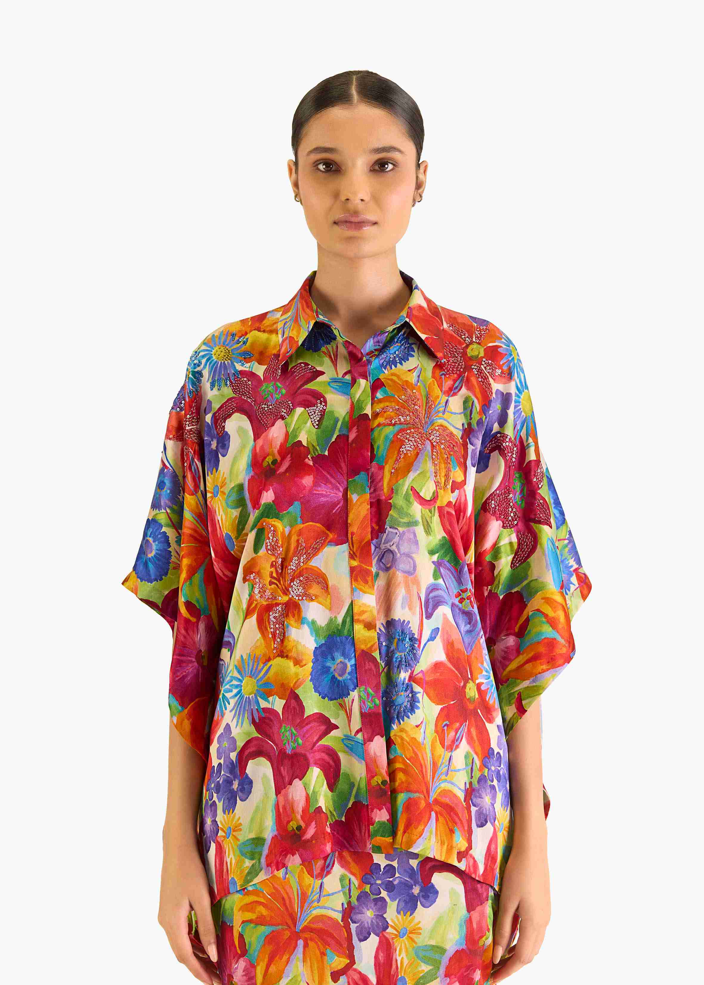 Hockney Florals Kaftan Shirt